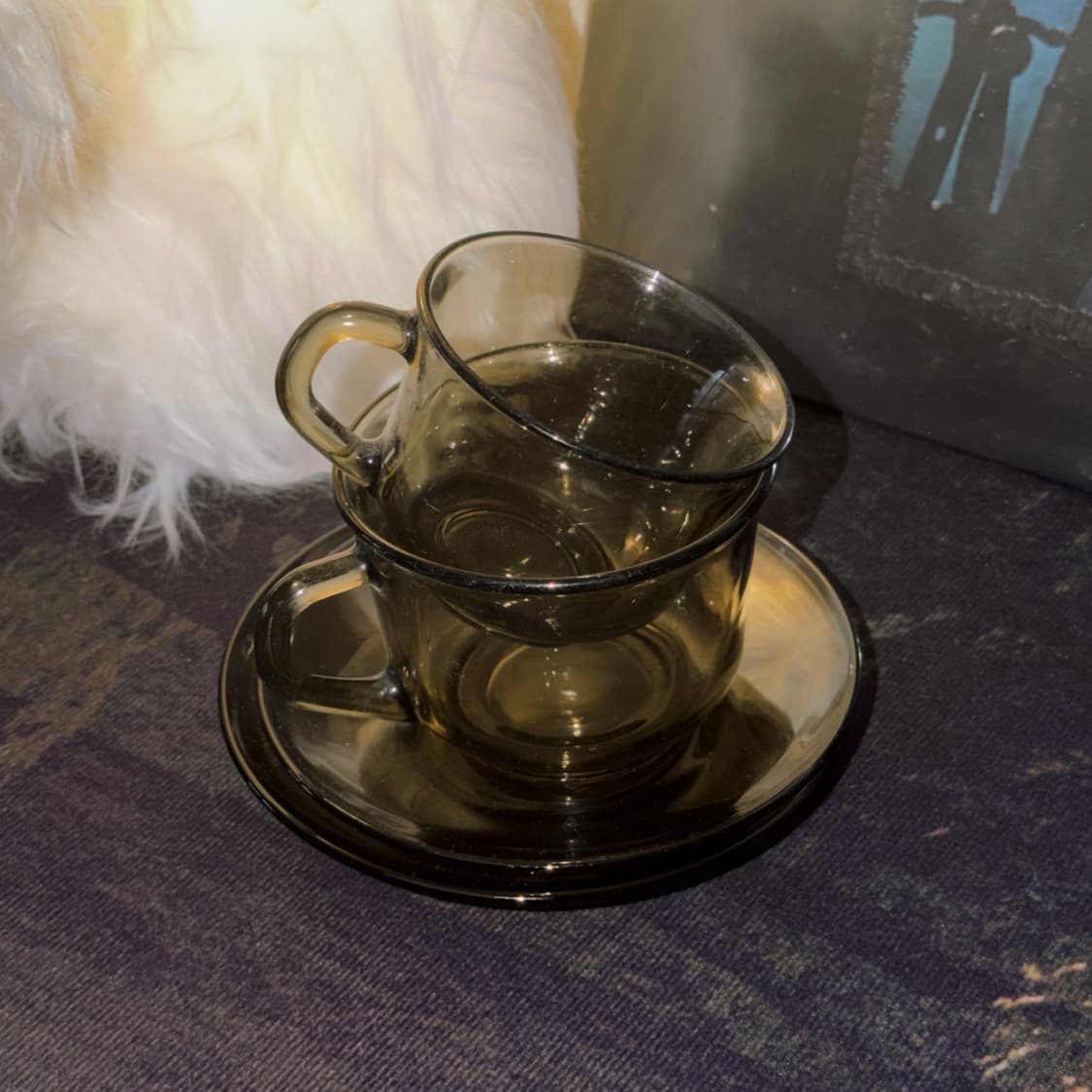 Arcoroc 스모키 글라스 컵앤소서 세트 (2options) 상품이미지9