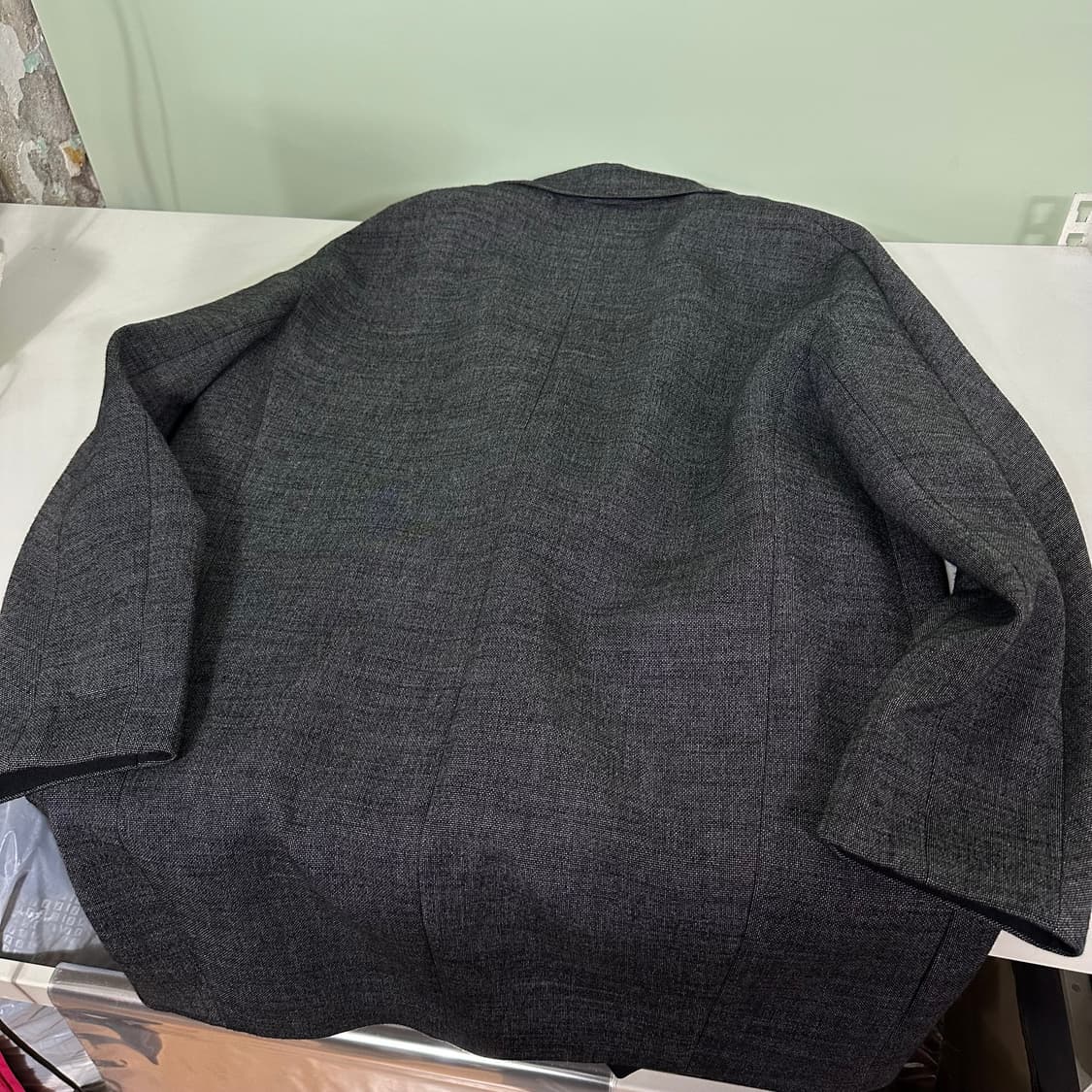 우먼L 유나이티드 베네통 진그레이 카라넥 하프블레이져 상품이미지6