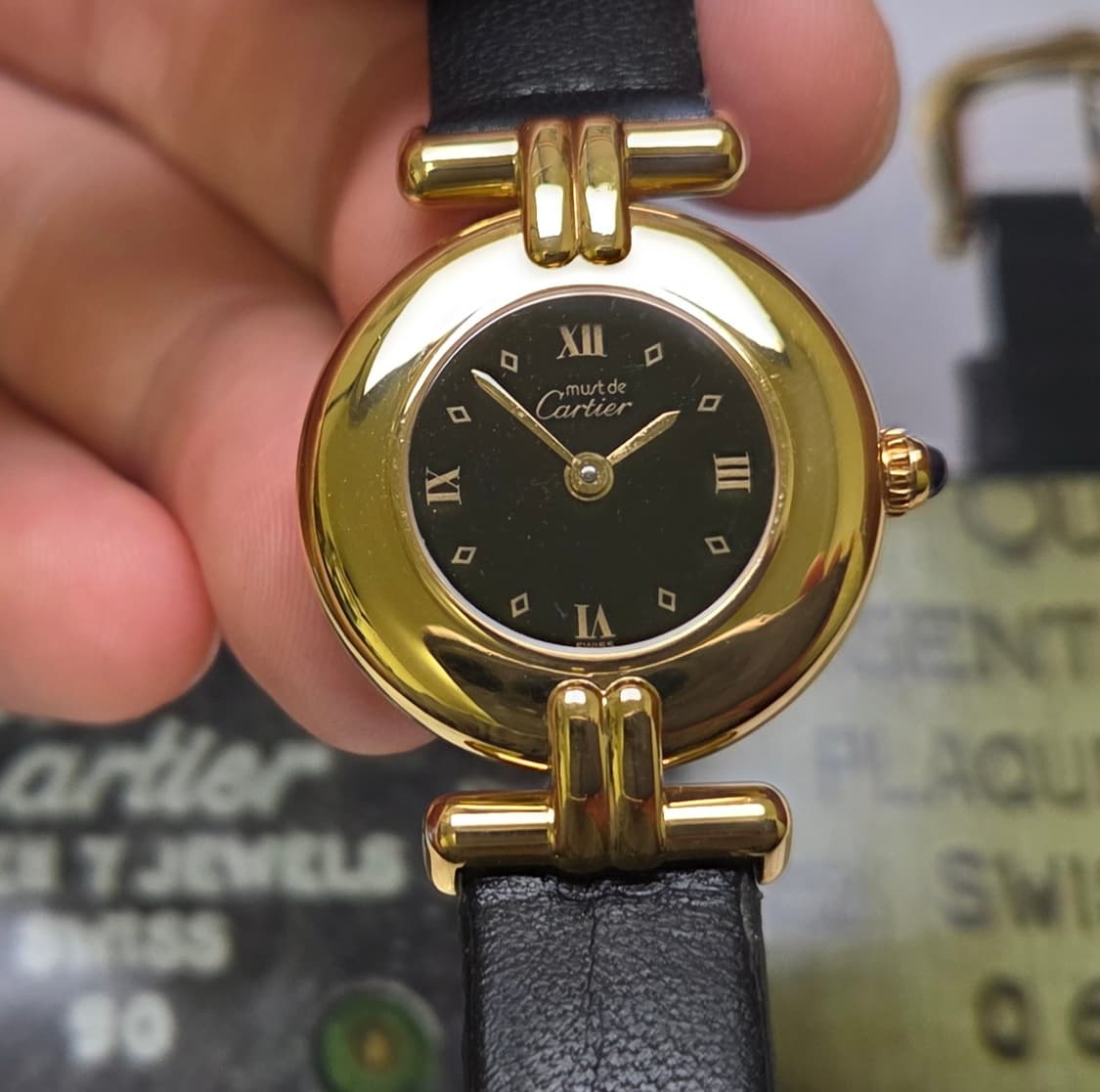 까르띠에 머스트드 꼴리제 오리지널 블랙다이얼 쿼츠 여성용 (감정서 포함) 상품이미지2