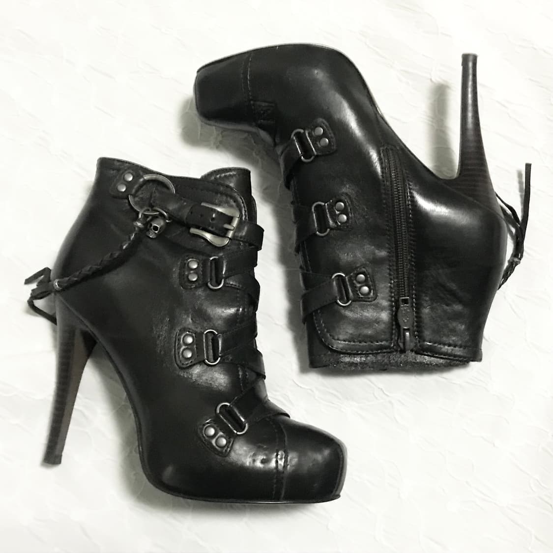 풀박•아쉬 ash 스컬 참 스트랩 레더 힐 37 상품이미지1