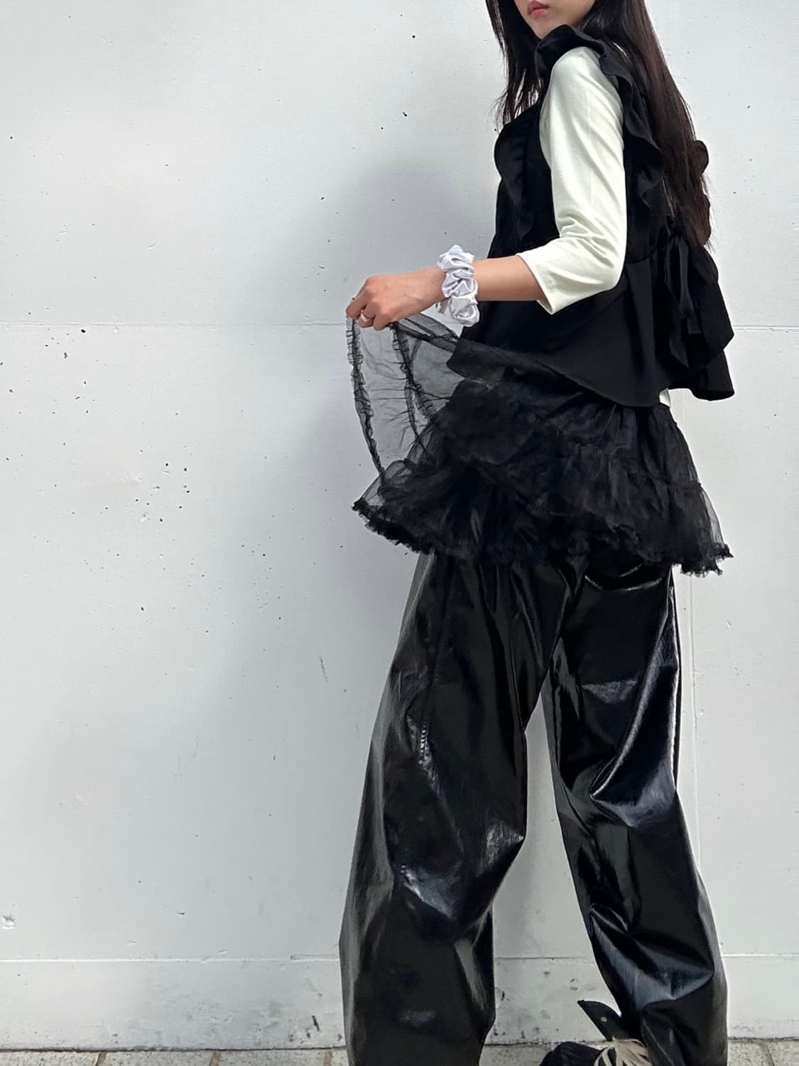 frill layered bustier / black 상품이미지2