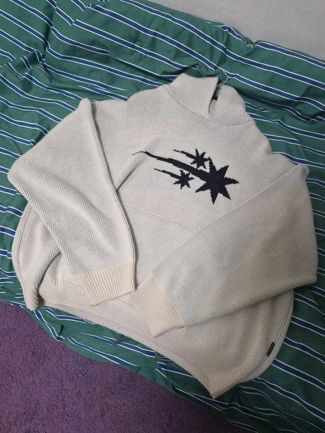 나이스고스트클럽 니트 후드티 아이보리 상품이미지2