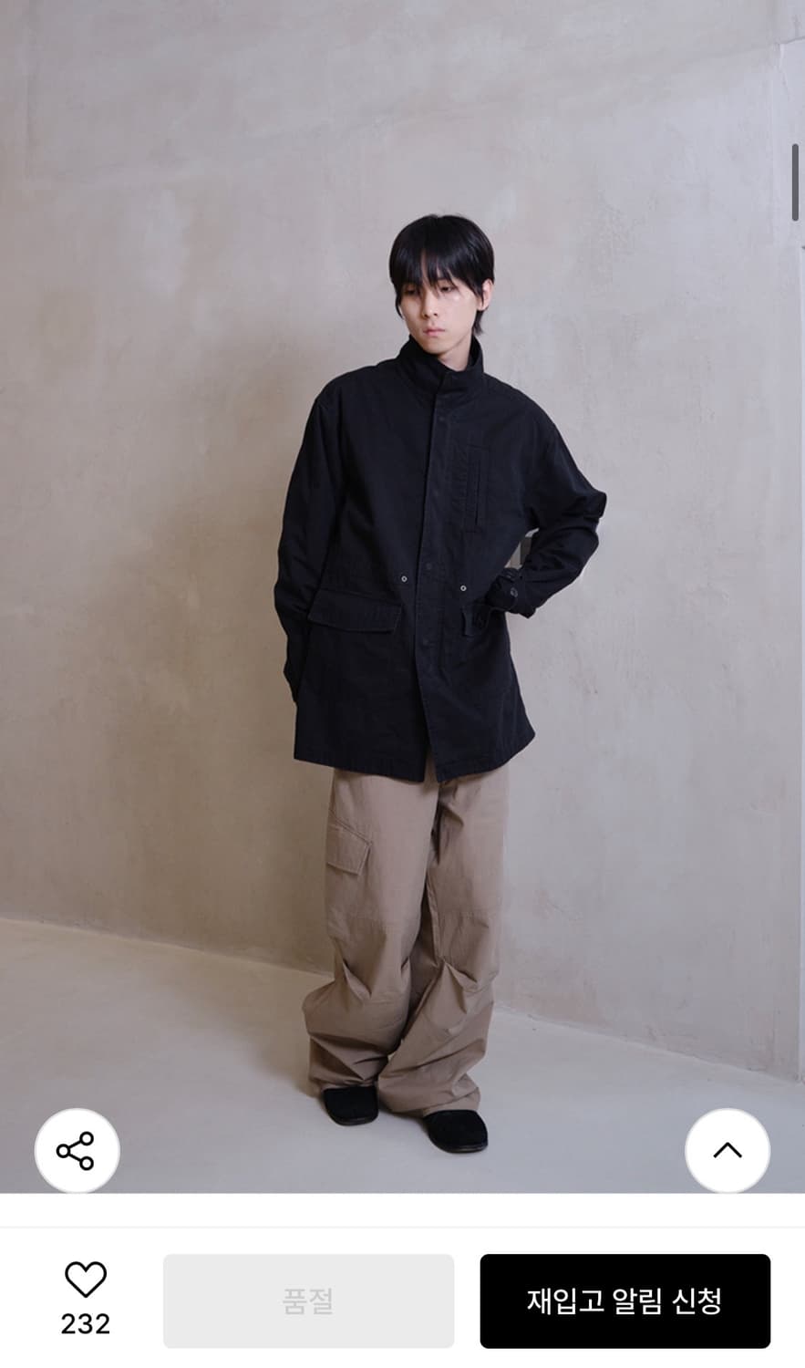다이브인 WASHED FISHTAIL PARKA (BLACK) 상품이미지2