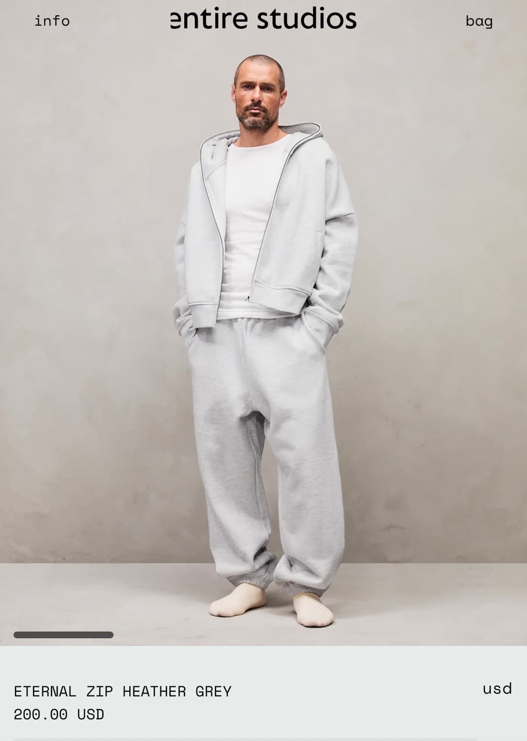 엔타이어스튜디오 스웻 셋업 (짚업, 팬츠) 상품이미지1