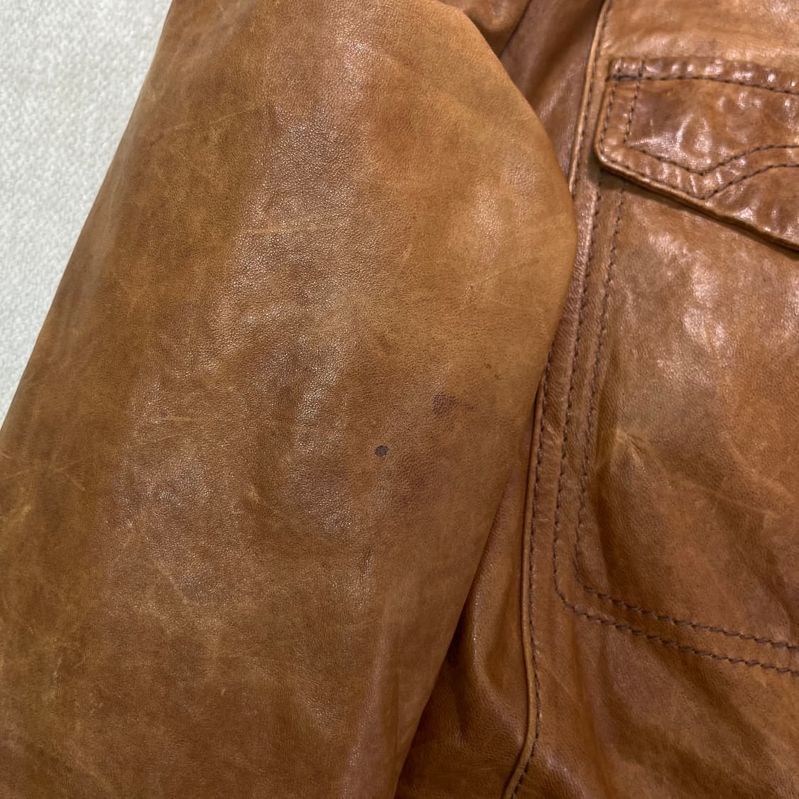 100 빈티지 양가죽 바이커 자켓 상품이미지4