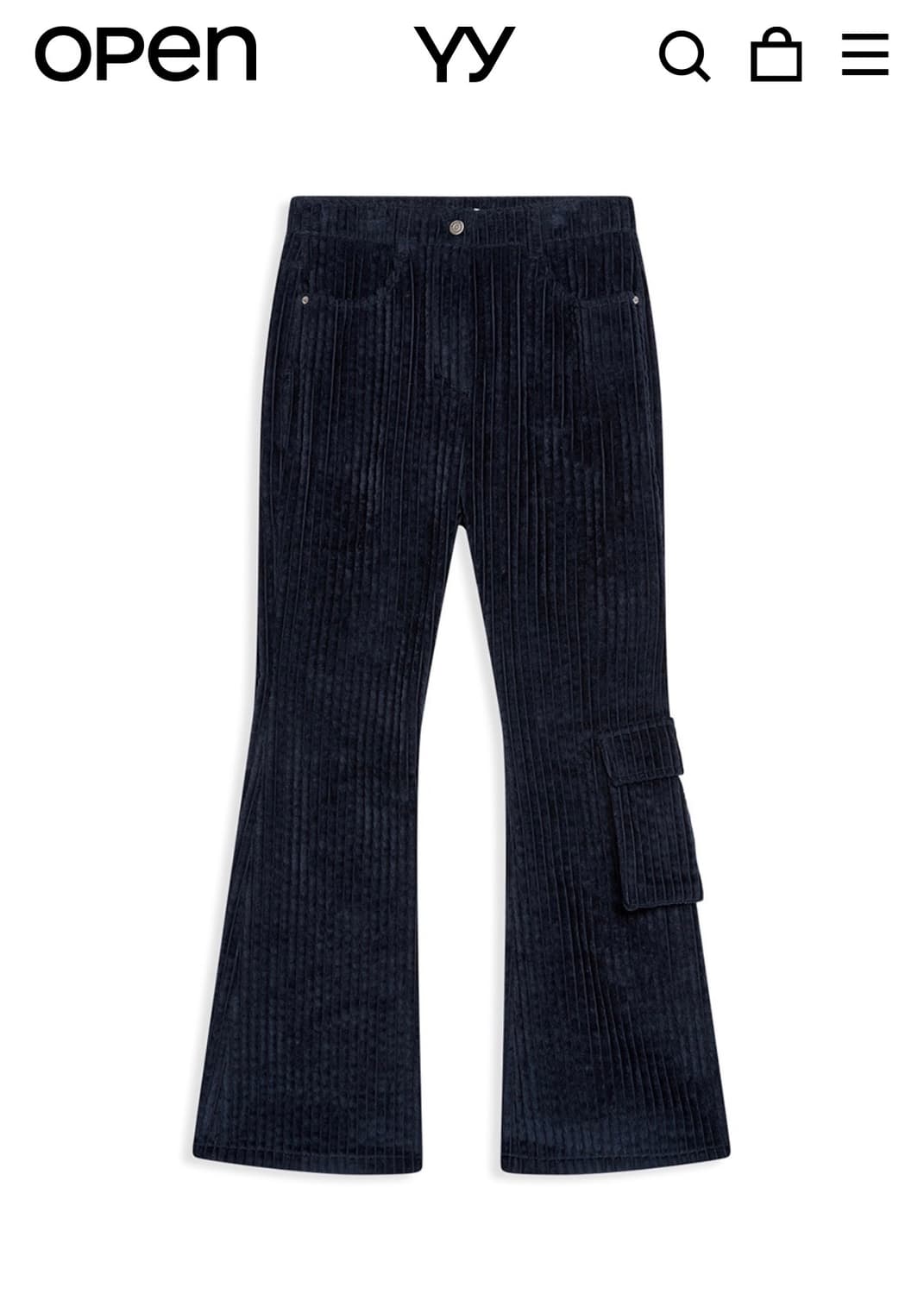 CORDUROY LOOSE BOOTCUT, NAVY  상품이미지1