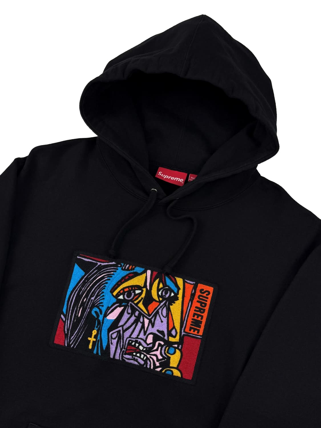 슈프림 체인스티치 후드 스웨트셔츠 블랙 상품이미지2