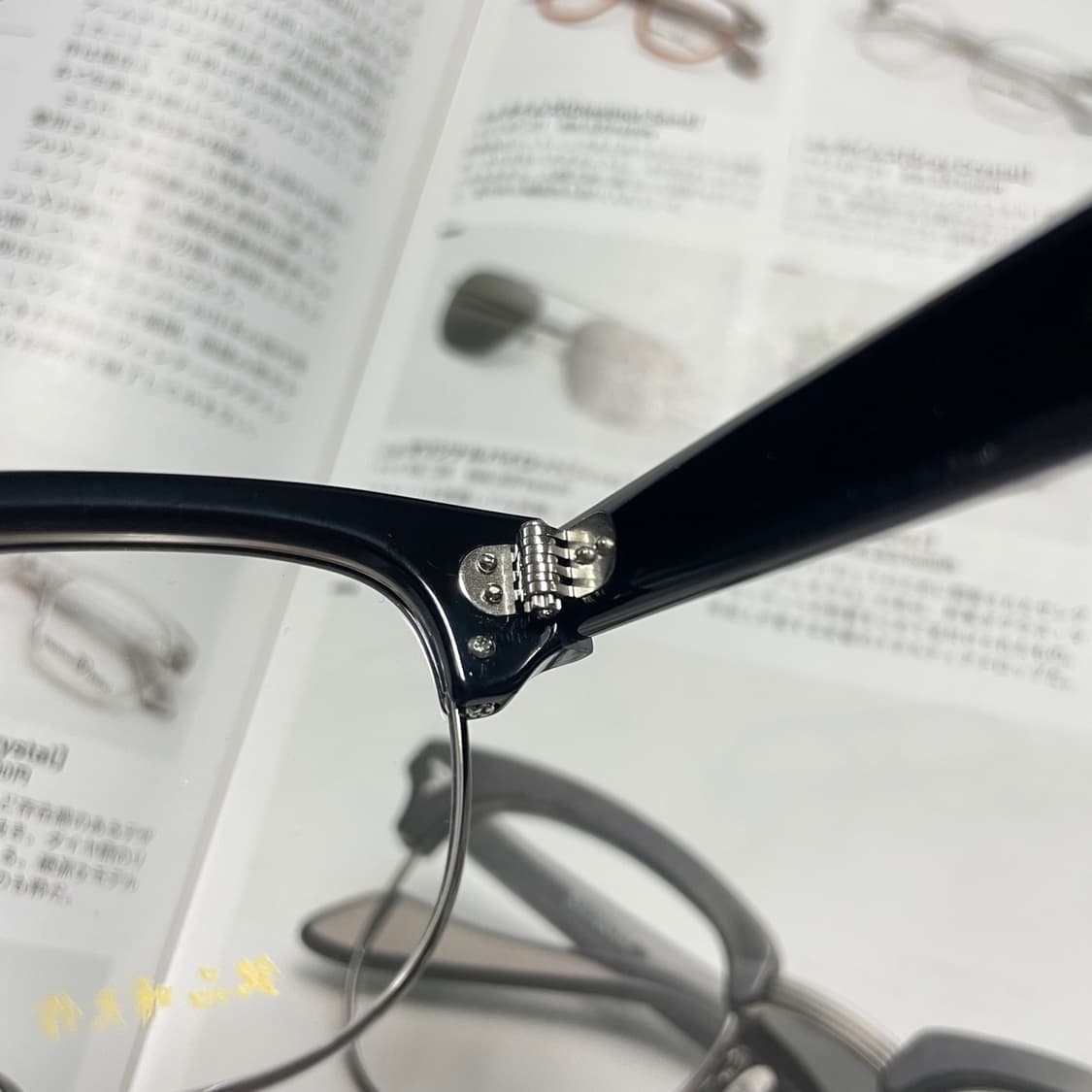 銘品晴夫作 메힌 하루오사쿠 셀룰로이드 콤비 하금테 블랙 일본 안경 상품이미지4