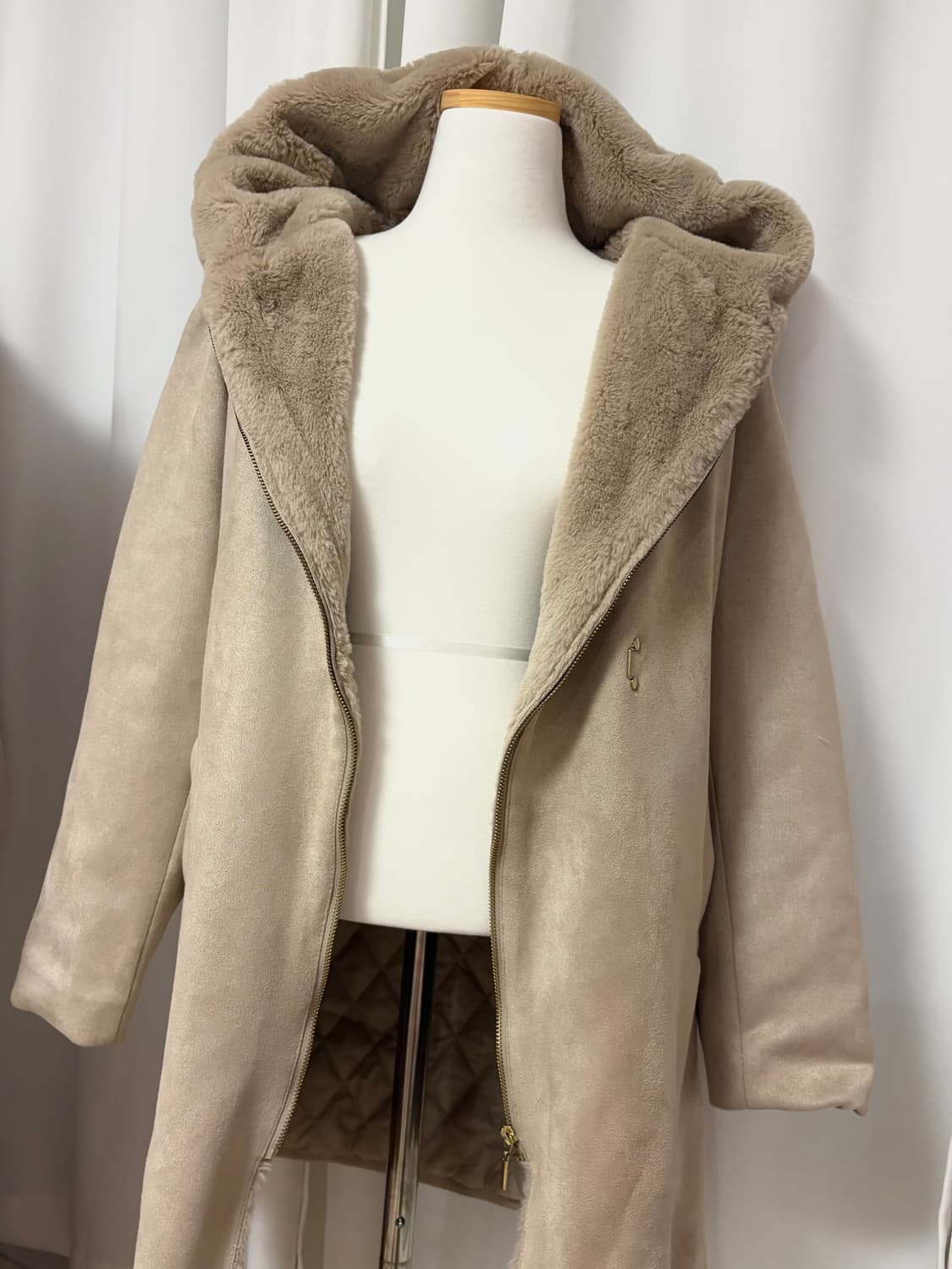 triple rund 일본빈티지 라떼갸루 밍크 퀄팅 코트  상품이미지1