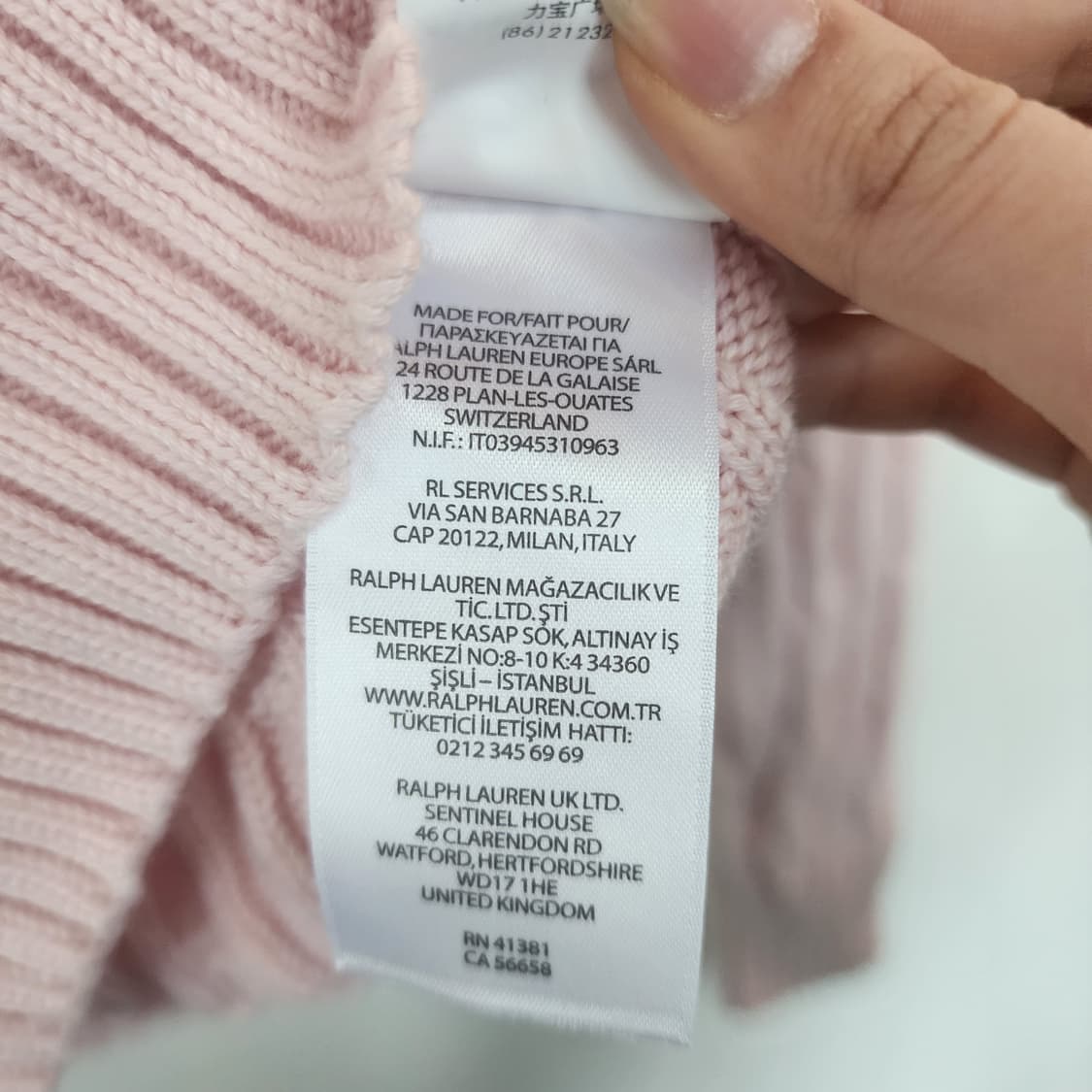 폴로 랄프로렌 꽈배기 브이넥 니트 핑크 상품이미지5