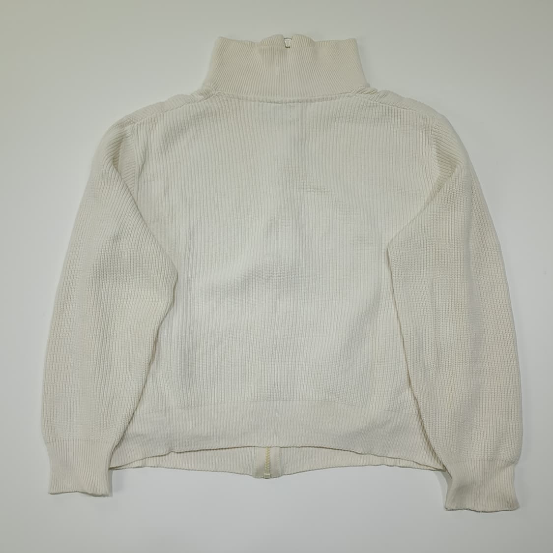 CL355 L 엘엘빈 80s 미국판 아이보리 집업 니트 스웨터 상품이미지6