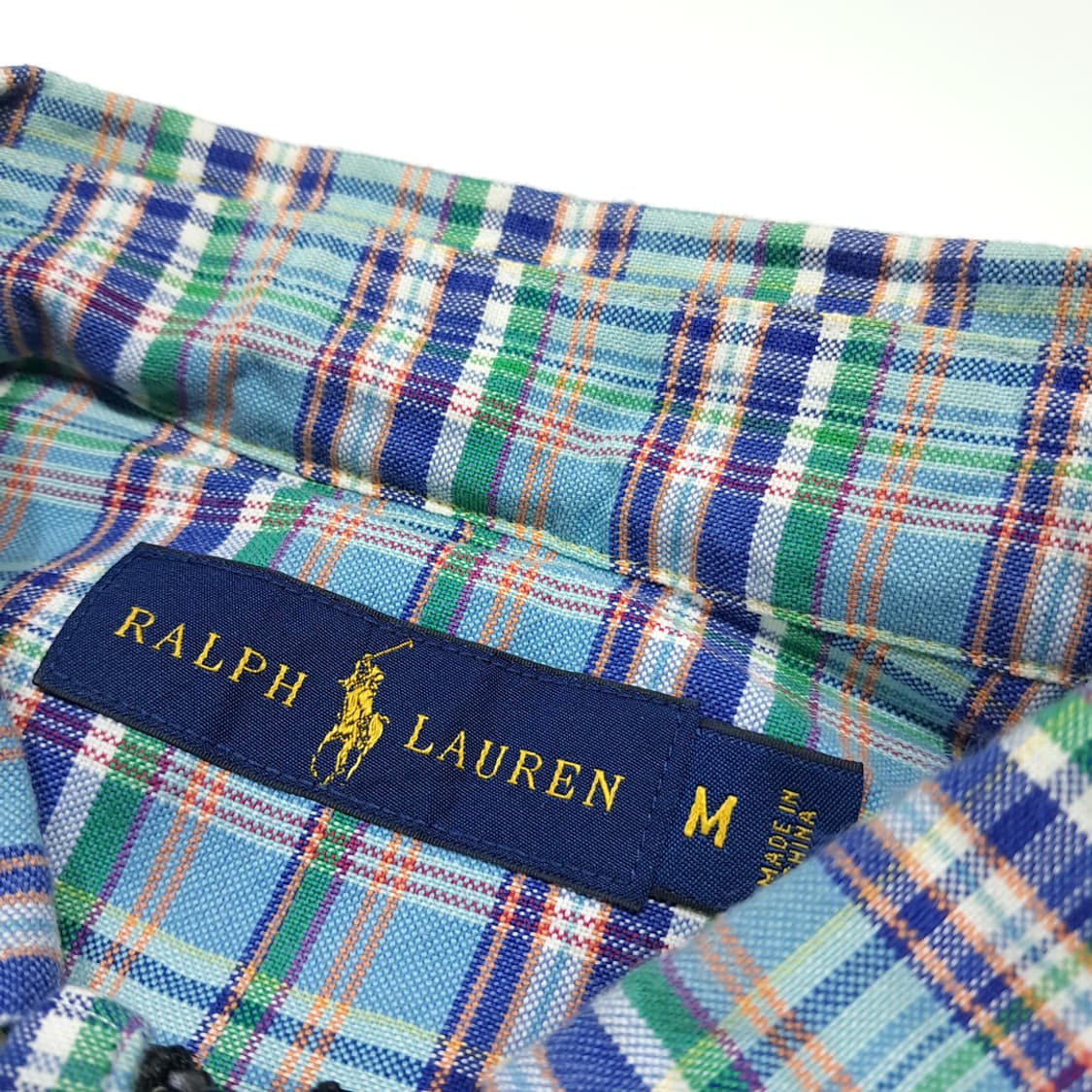 CL991 폴로 90s 블루 매드라스체크 크롭 셔츠 상품이미지3