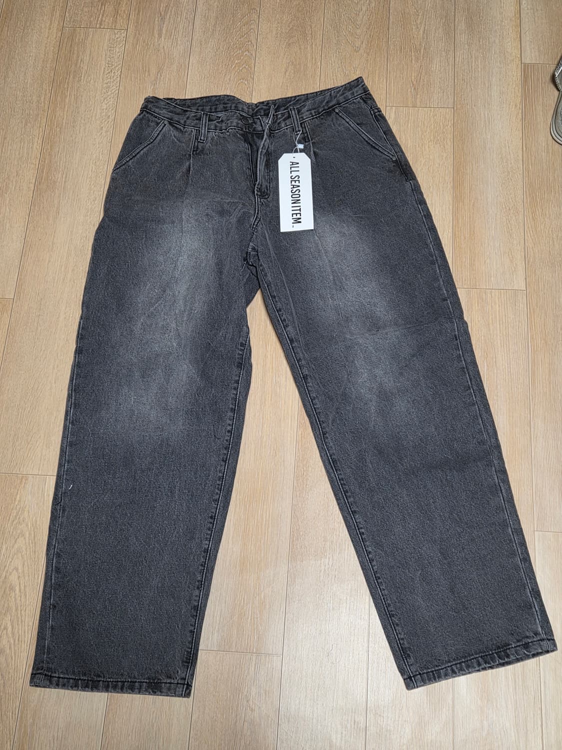 디미트리블랙 ASI 에센셜 원턱 와이드 데님 팬츠_그레이 상품이미지1