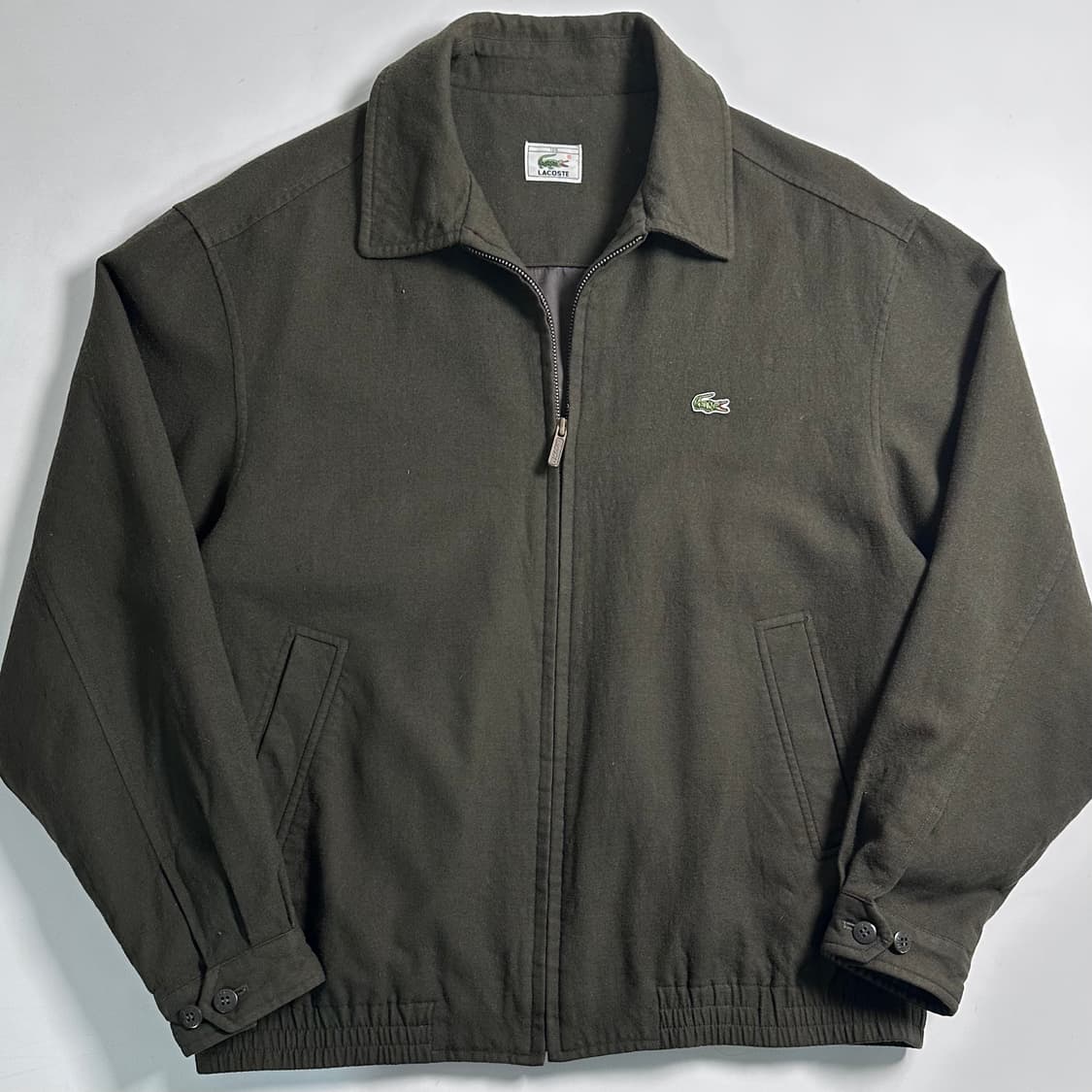 라코스테 카키 울 블루종 자켓 상품이미지1