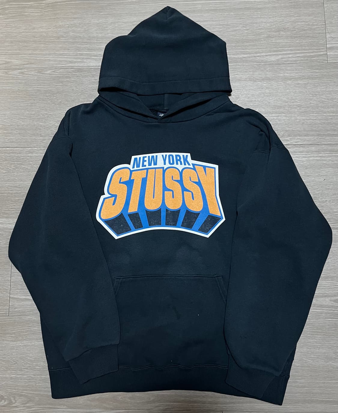 90‘s 올드 빈티지 스투시 뉴욕 닉스 패러디 후드티 상품이미지1