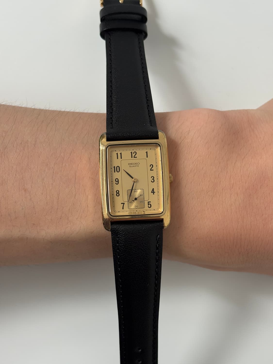 1980s Small Seconds Gold Tank Quartz 상품이미지3