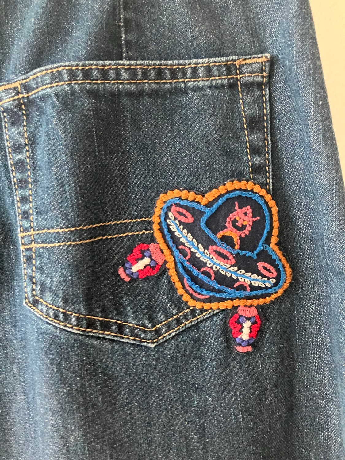 한섬 오즈세컨 자수장식 롱데님스커트 롱스커트 청치마 1사이즈 상품이미지5