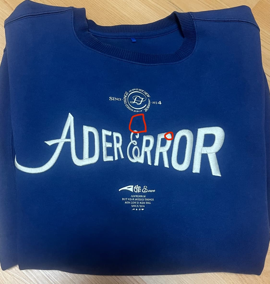 [A3] 아더에러 베리프 로고 스웨트 셔츠 네이비 상품이미지4