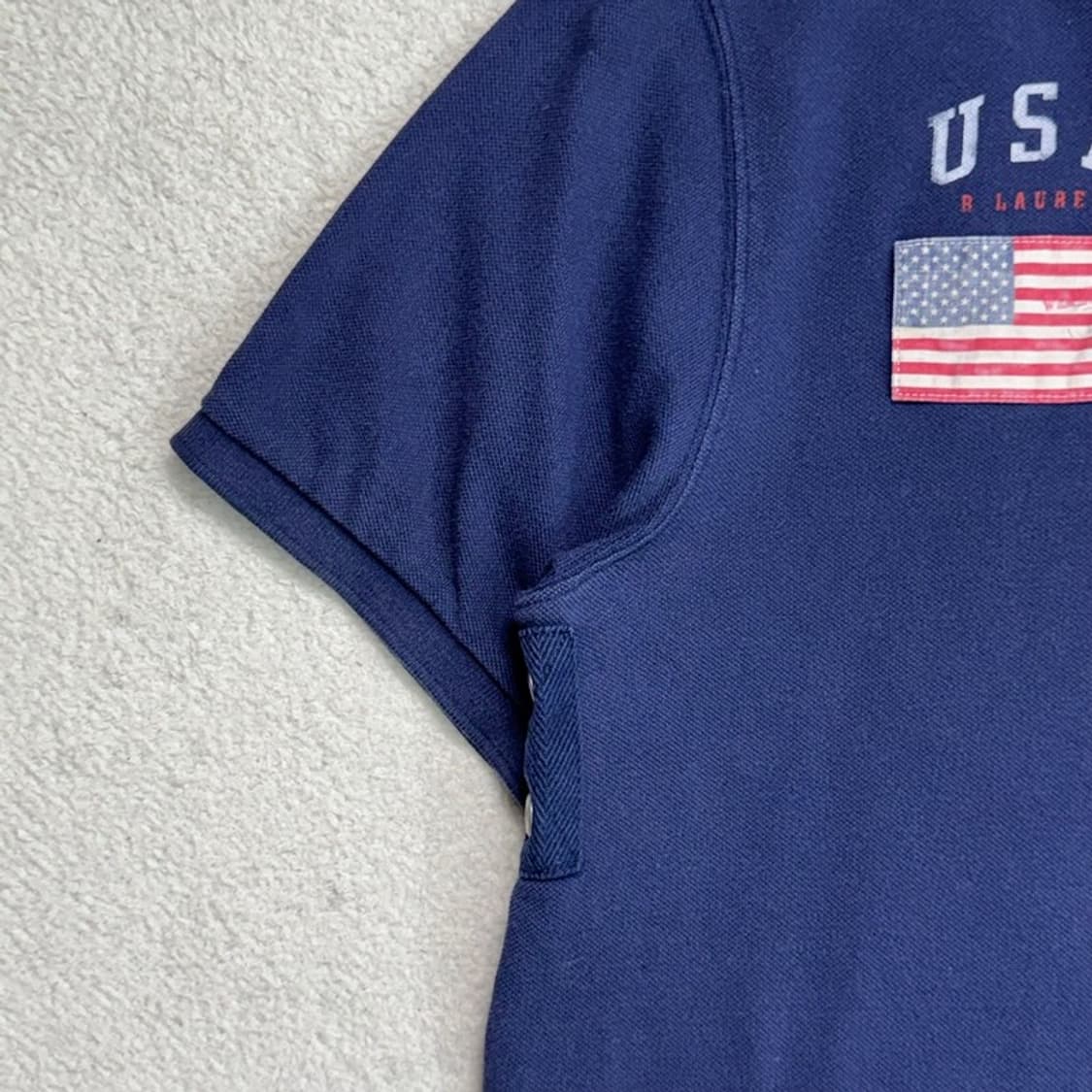 RALPH LAUREN 빅포니 USA 럭비 반팔 셔츠 네이비 상품이미지8
