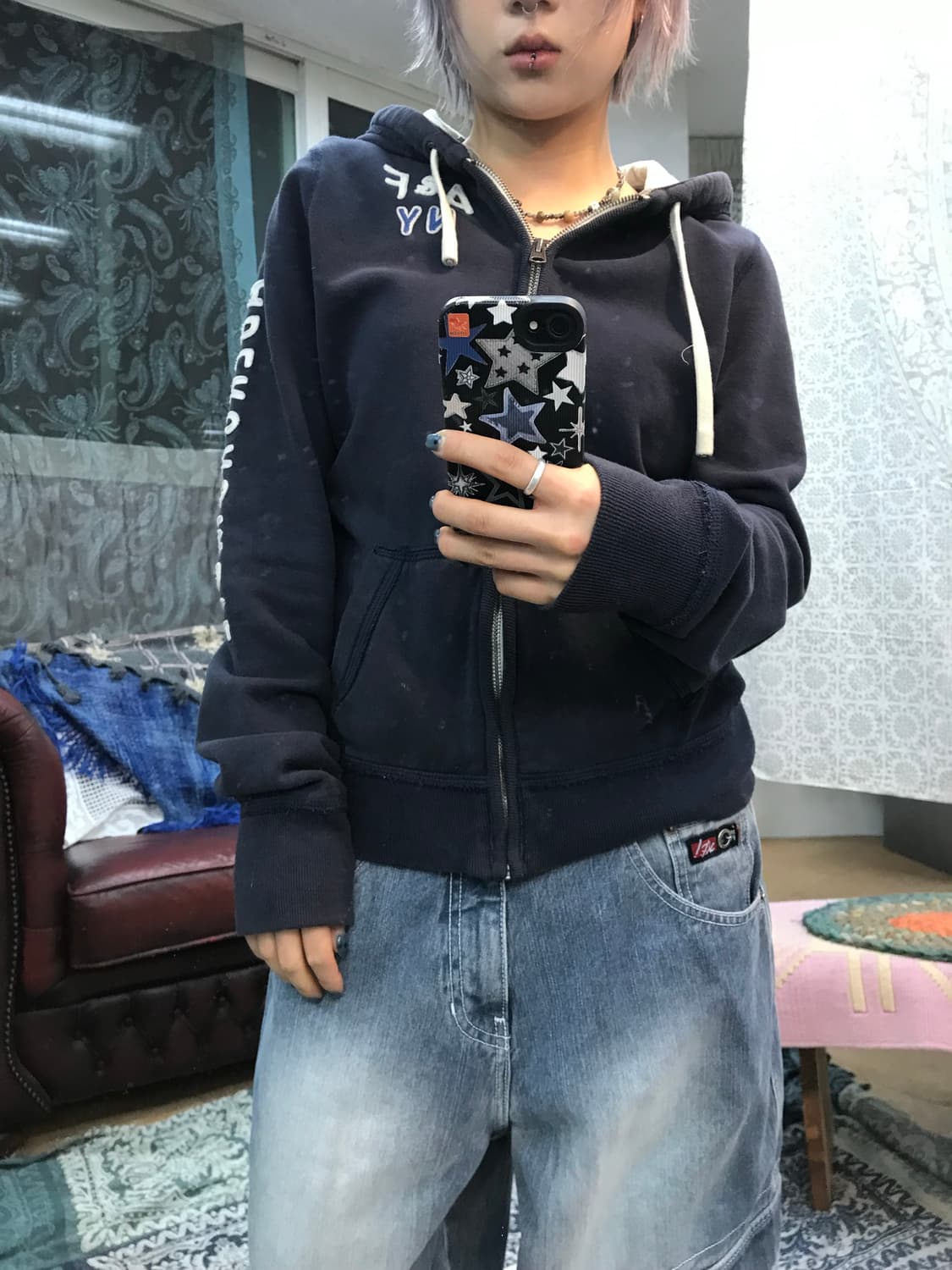 아베크롬비 여성 빈티지 기모 후드집업  상품이미지2