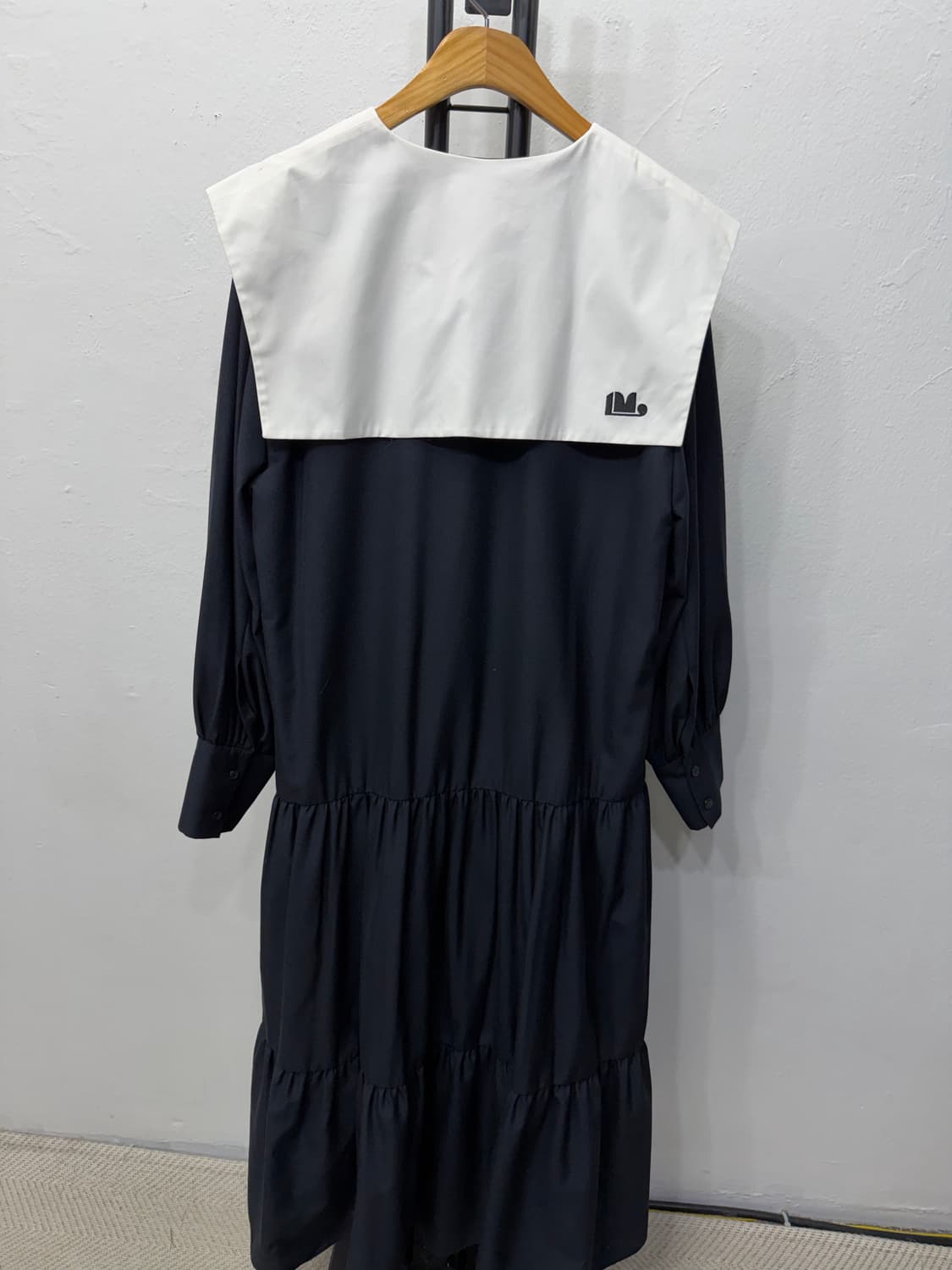 정품) 럭키마르쉐 21ss 카라 넥 리본 롱 원피스 S 상품이미지5