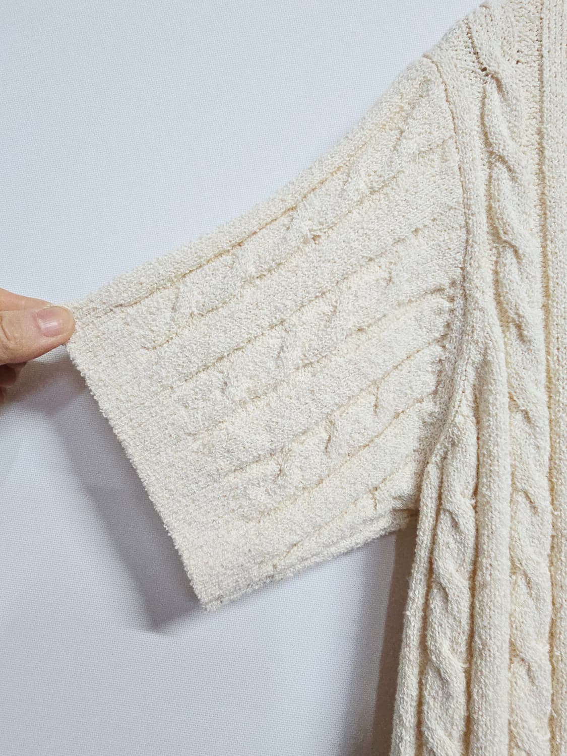 rolarola 꽈배기 반팔 니트 아이보리 상품이미지4