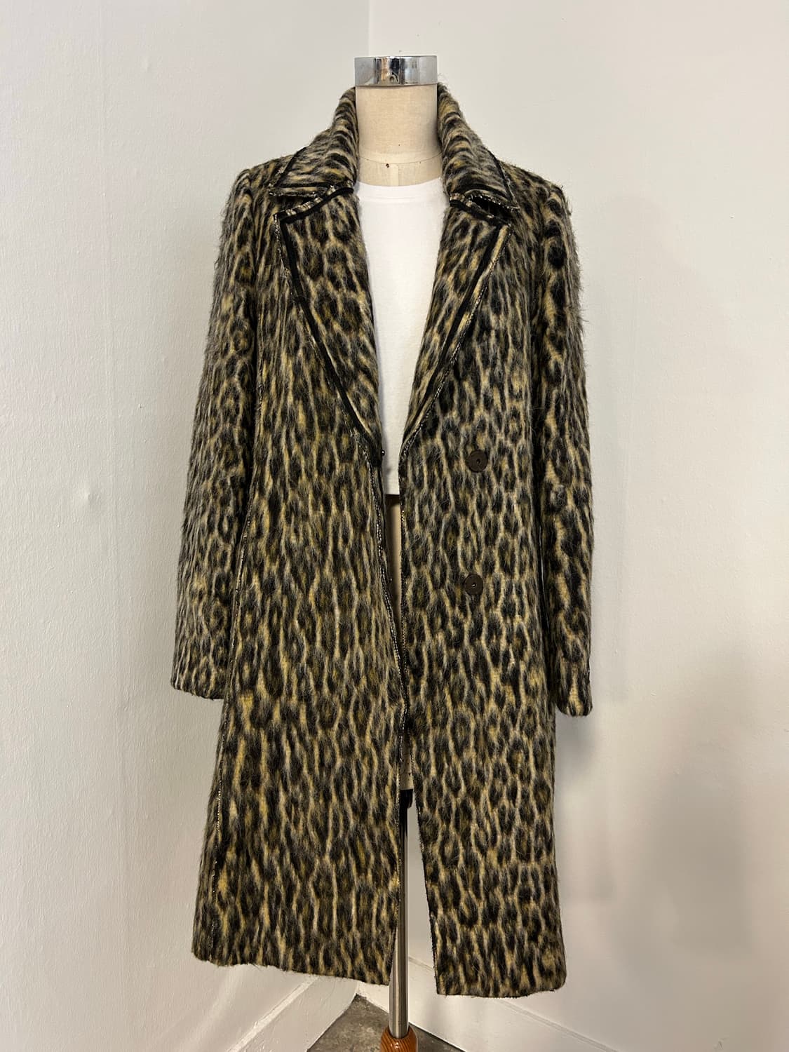 앤클라인 빈티지 모헤어 블렌드 레오파드 롱코트 상품이미지1