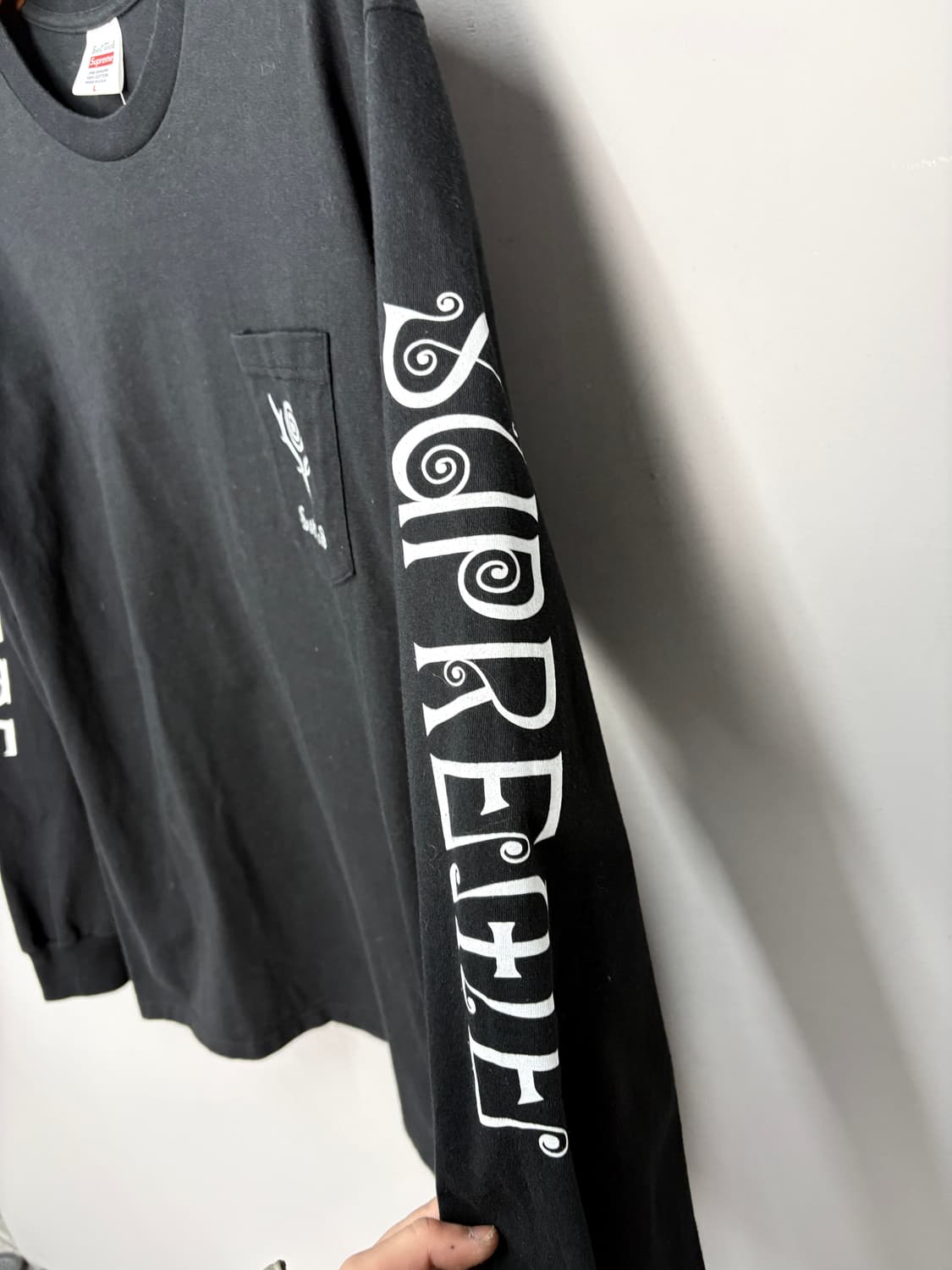 슈프림 X 사우스2 웨스트 8 포켓 롱 슬리브 블랙티셔츠 A3599 상품이미지5