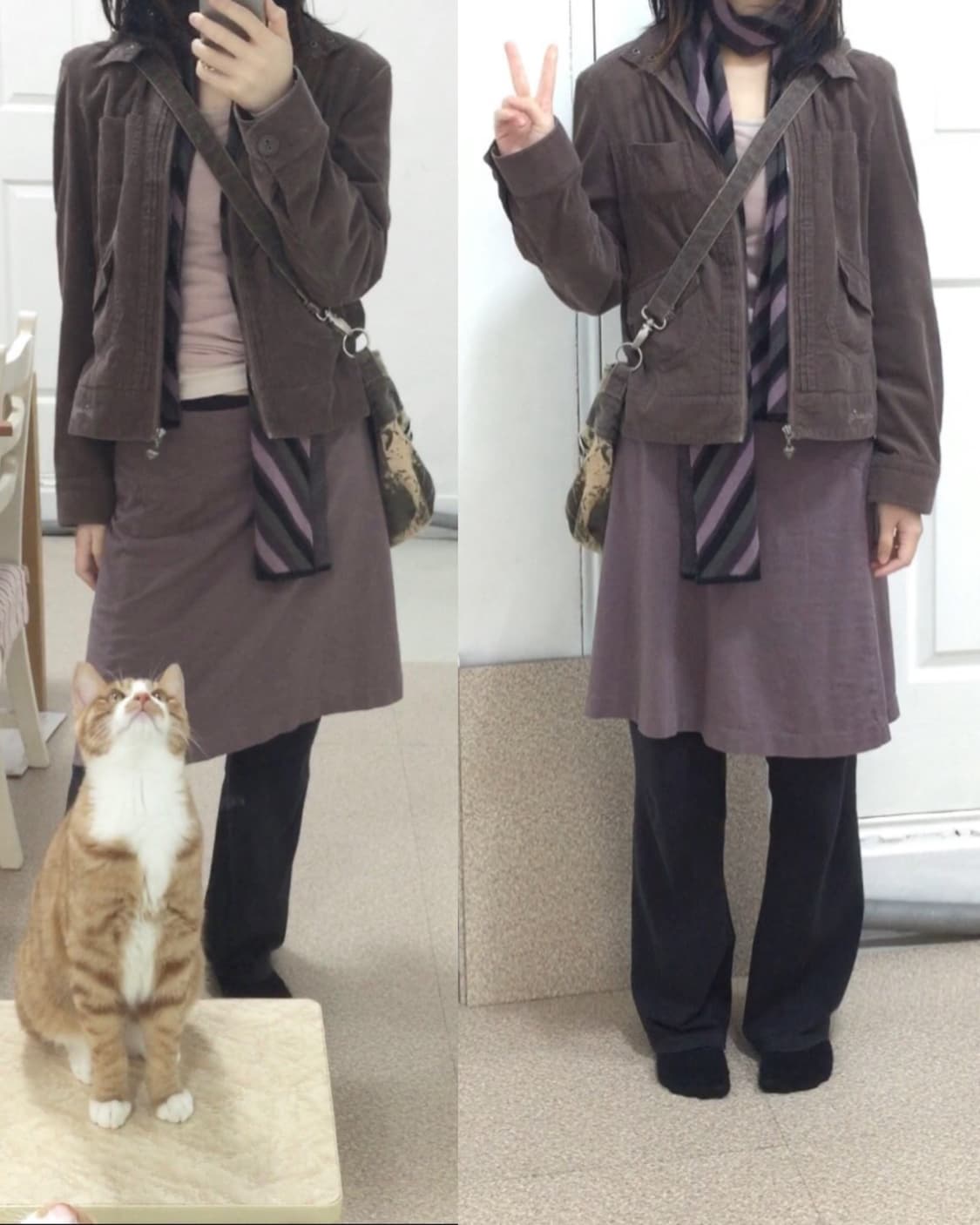 [직수입] 빈티지 모브 브라운 자켓  / 미스식스티 스카프 / 스커트 상품이미지1