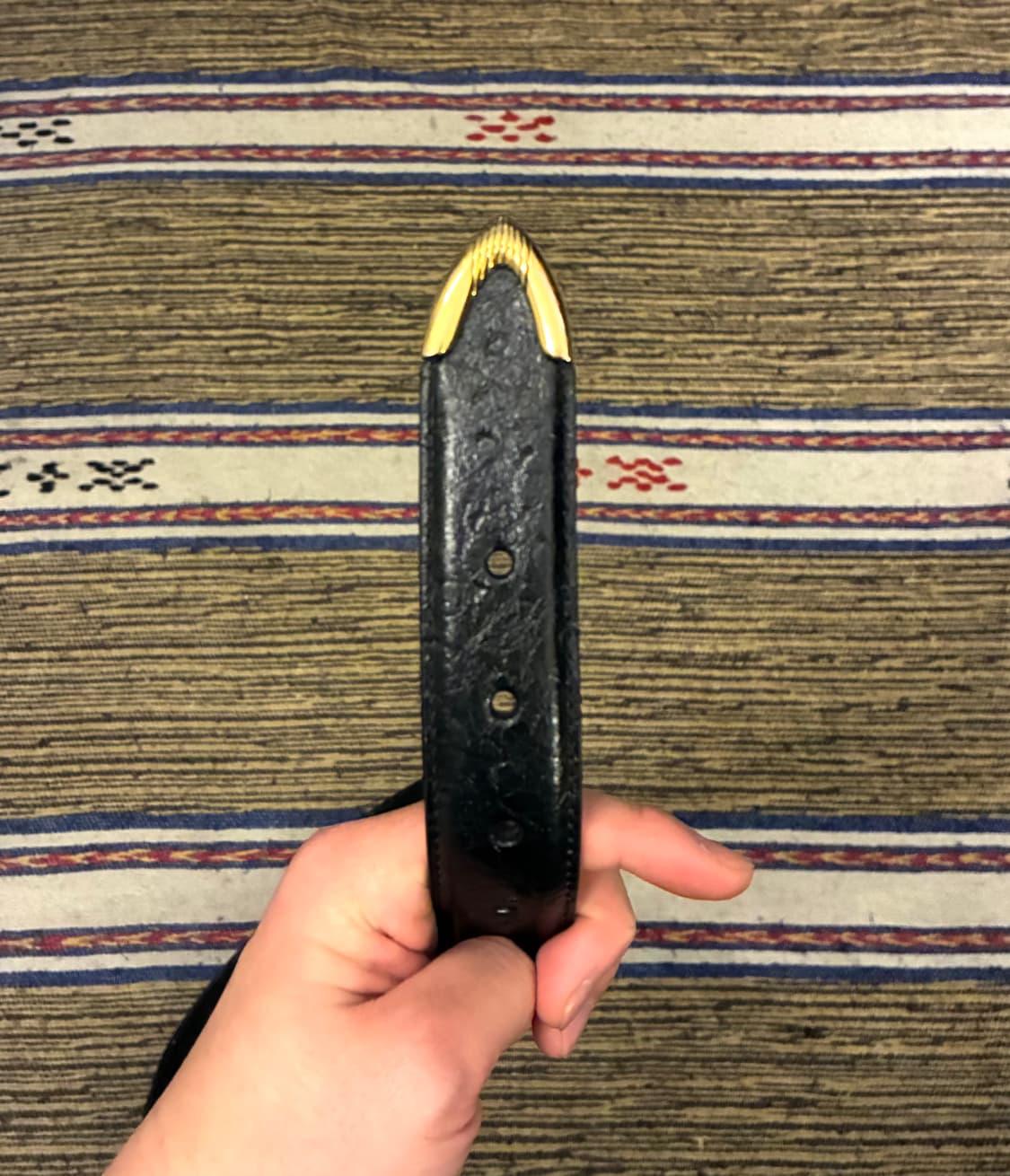 (32~38)90s USA 카우 레더 빈티지 웨스턴벨트 가죽벨트 상품이미지4