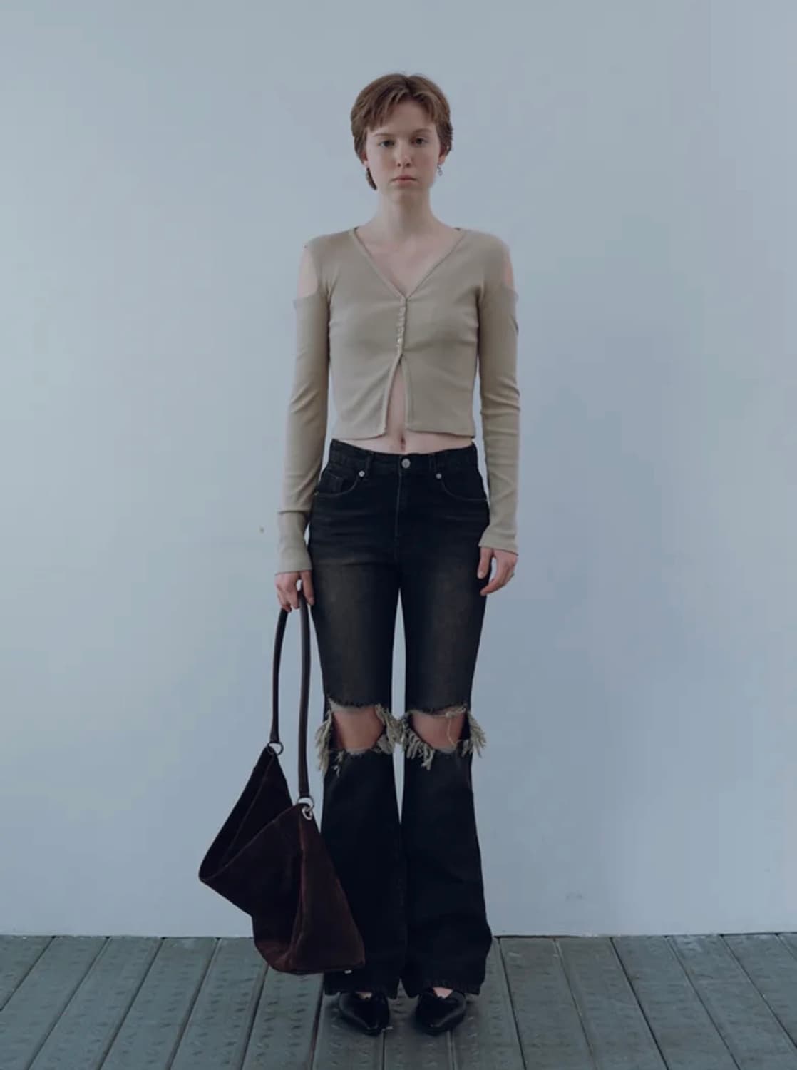 다이닛 deinet SCRATCH DAMAGE BOOTS-CUT 데님 상품이미지1