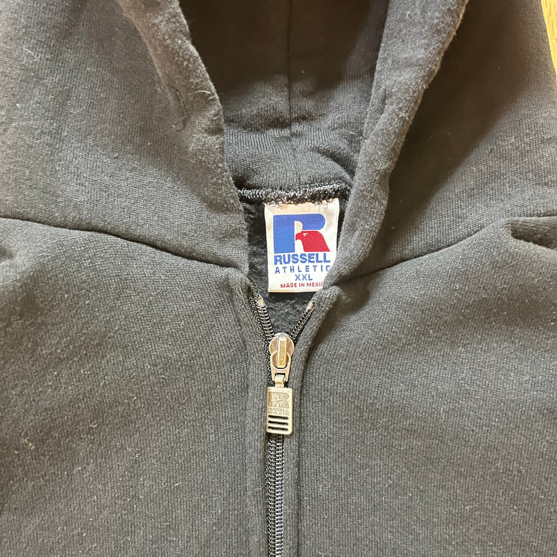 [XXL] 90s 빈티지 러셀 후드집업 블랙 상품이미지5