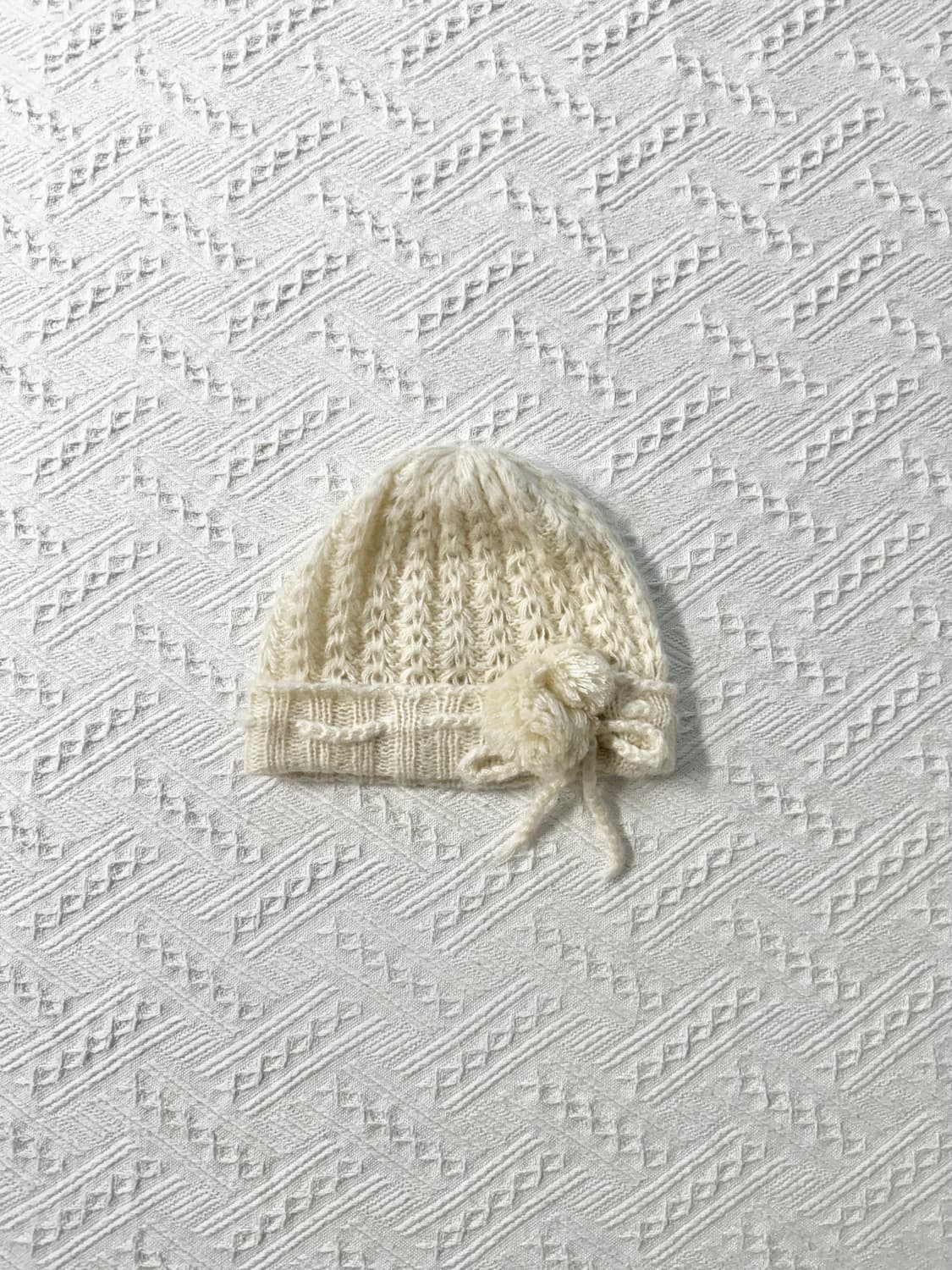 폼폼 리본 코사지 니티드 비니 상품이미지2