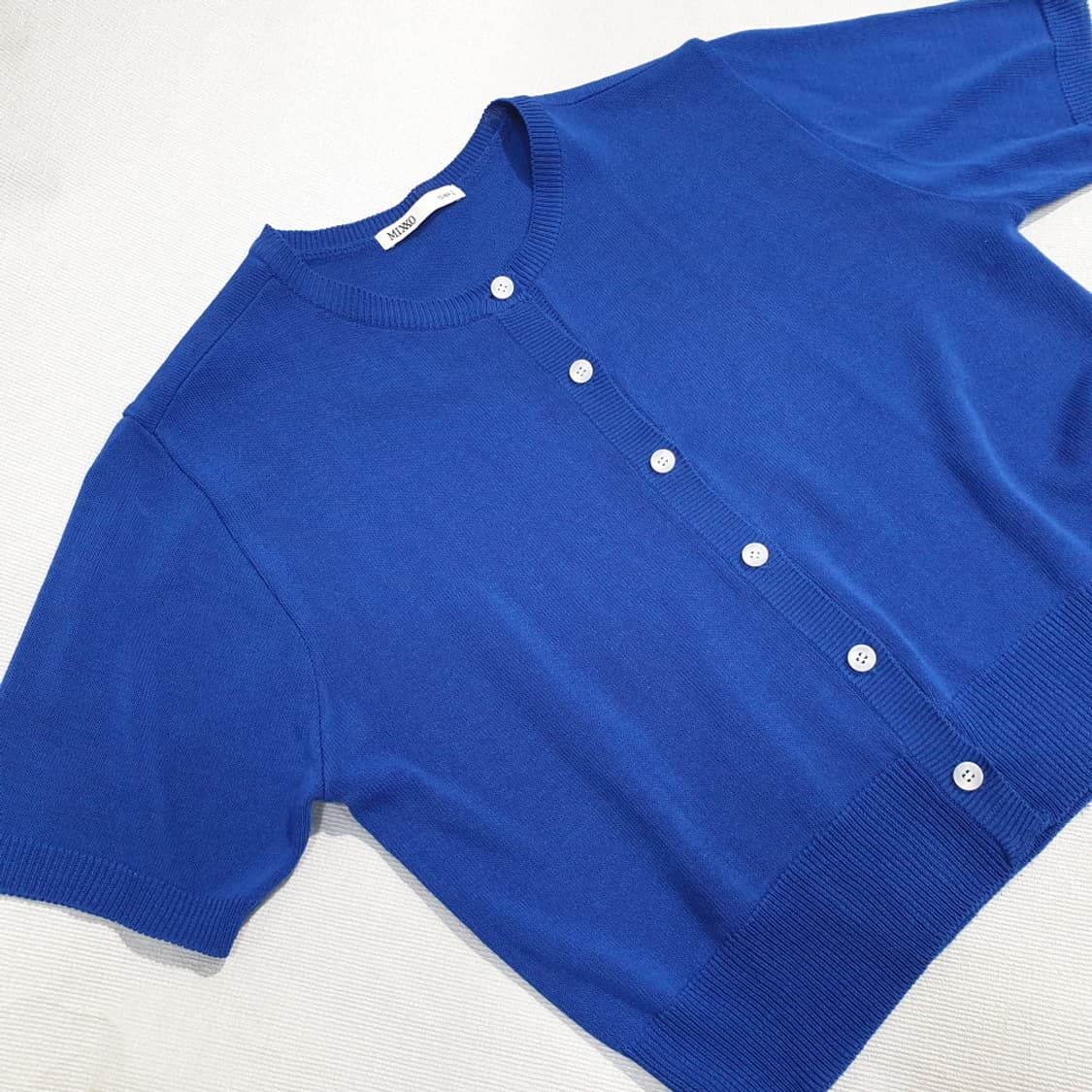 미쏘 에센셜 라운드넥 반팔 가디건 M 상품이미지4