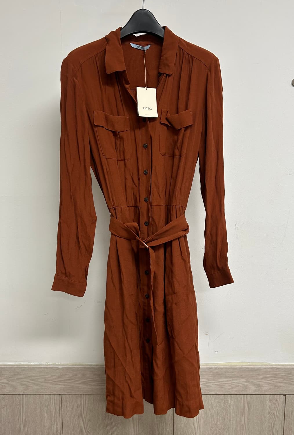 BCBG 브라운 셔츠 원피스 상품이미지1
