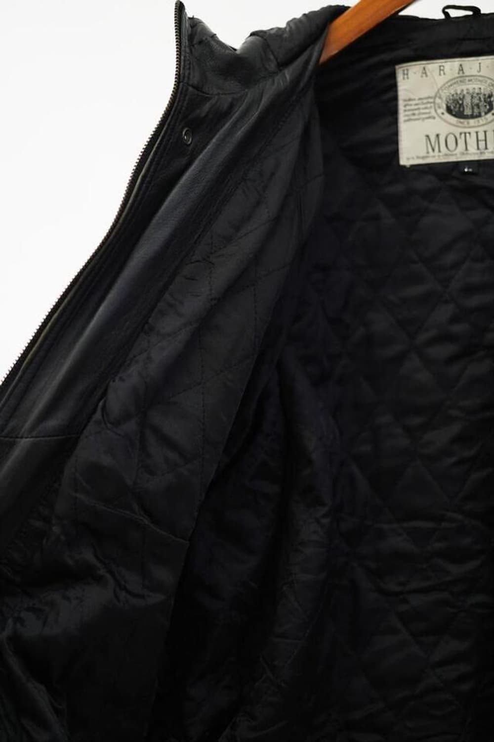 90s 하라주쿠 레더 후드 봄버 자켓 상품이미지5