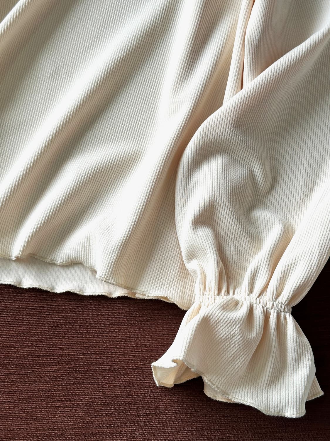 Shirred finish design stretched top 상품이미지3