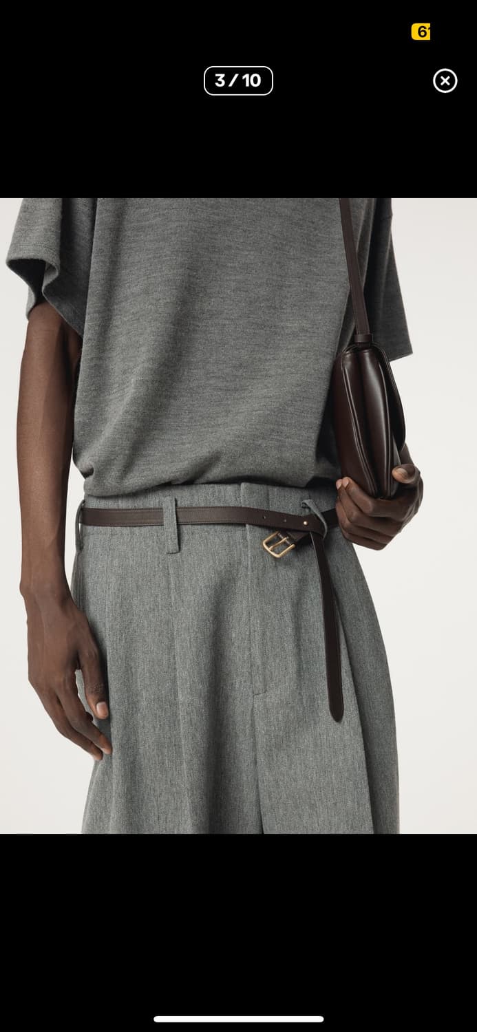 QUINCY WOOL BELTED PANTS (MELANGE GREY) 상품이미지3