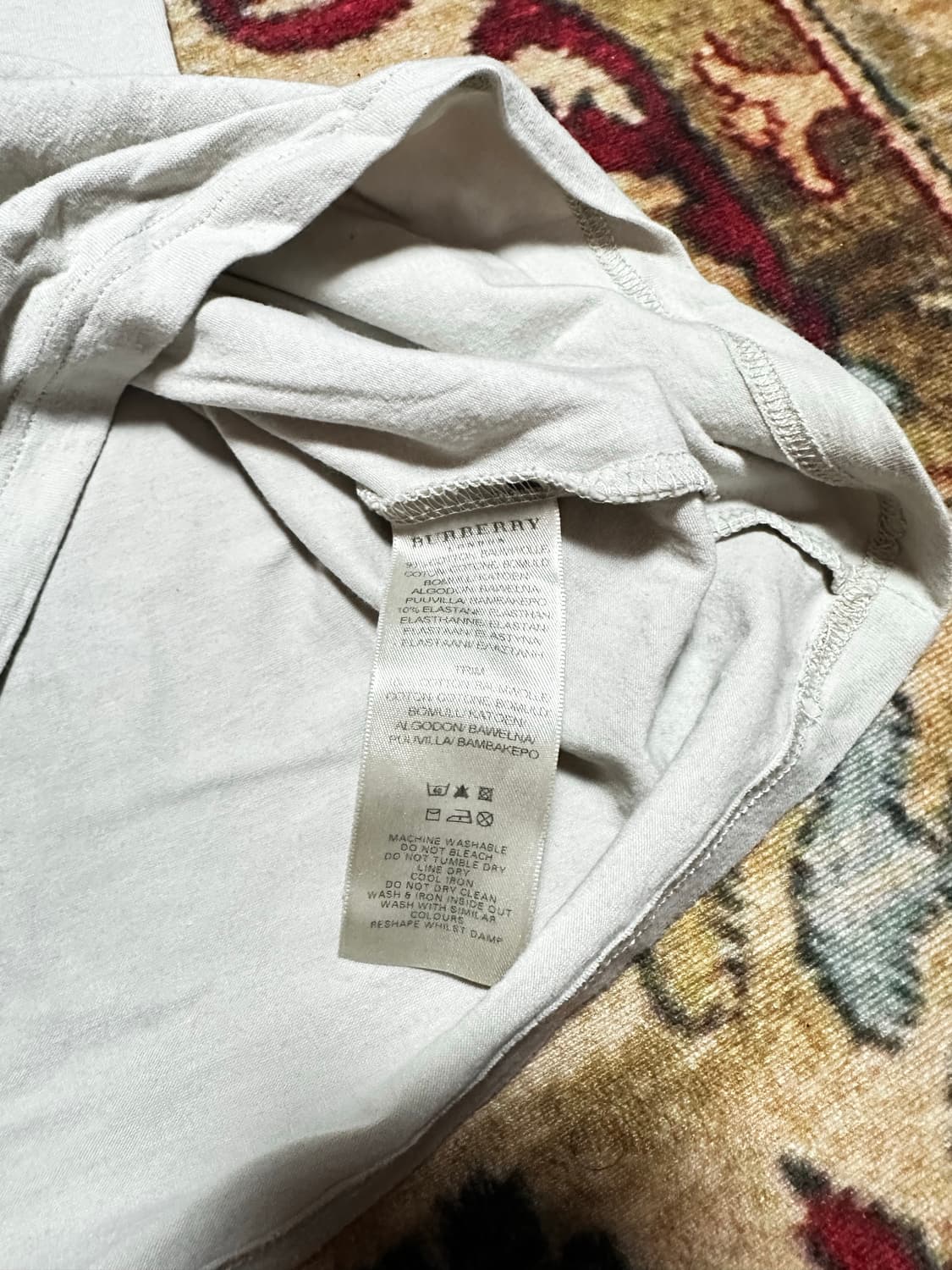 버버리 유넥 체크 패턴 반팔 티셔츠 S 상품이미지3