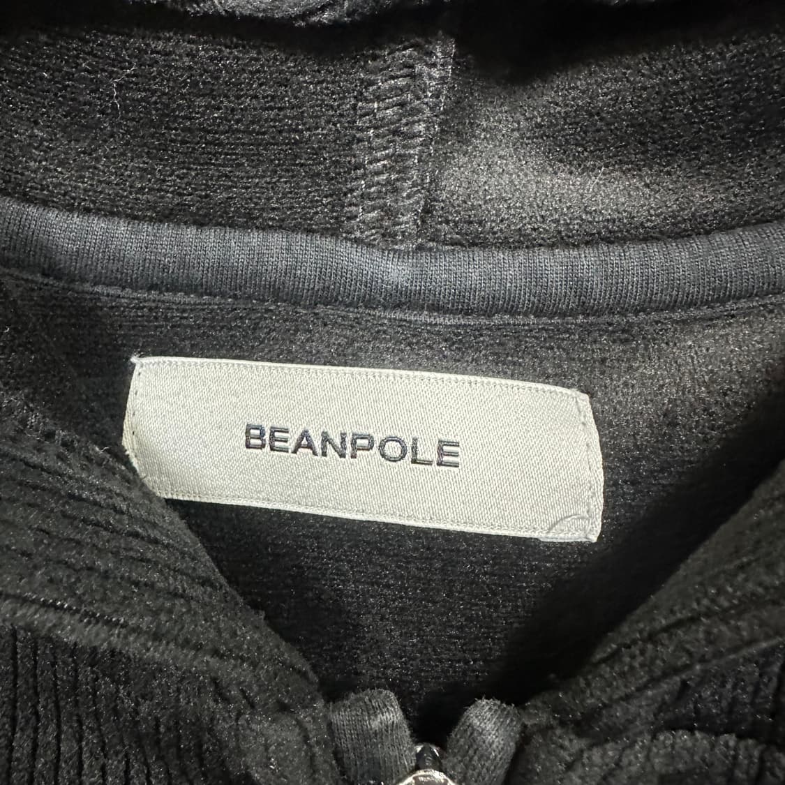 ✨ (바배) 빈폴 코듀로이 벨루어 벨벳 블랙 후드 집업 상품이미지3