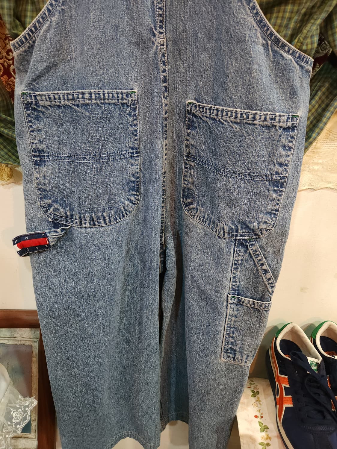 타미힐피거 90s 카펜터 와이드핏 데님 멜빵바지 오버롤 상품이미지8