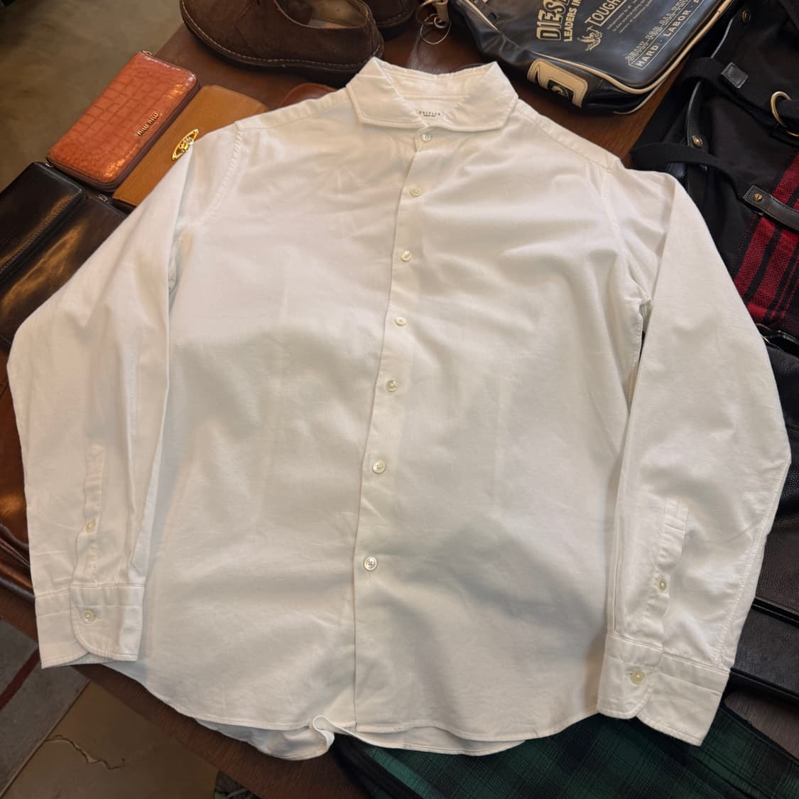 EDIFICE 프렌치 셔츠 XL 일본생산 화이트 셔츠 상품이미지1