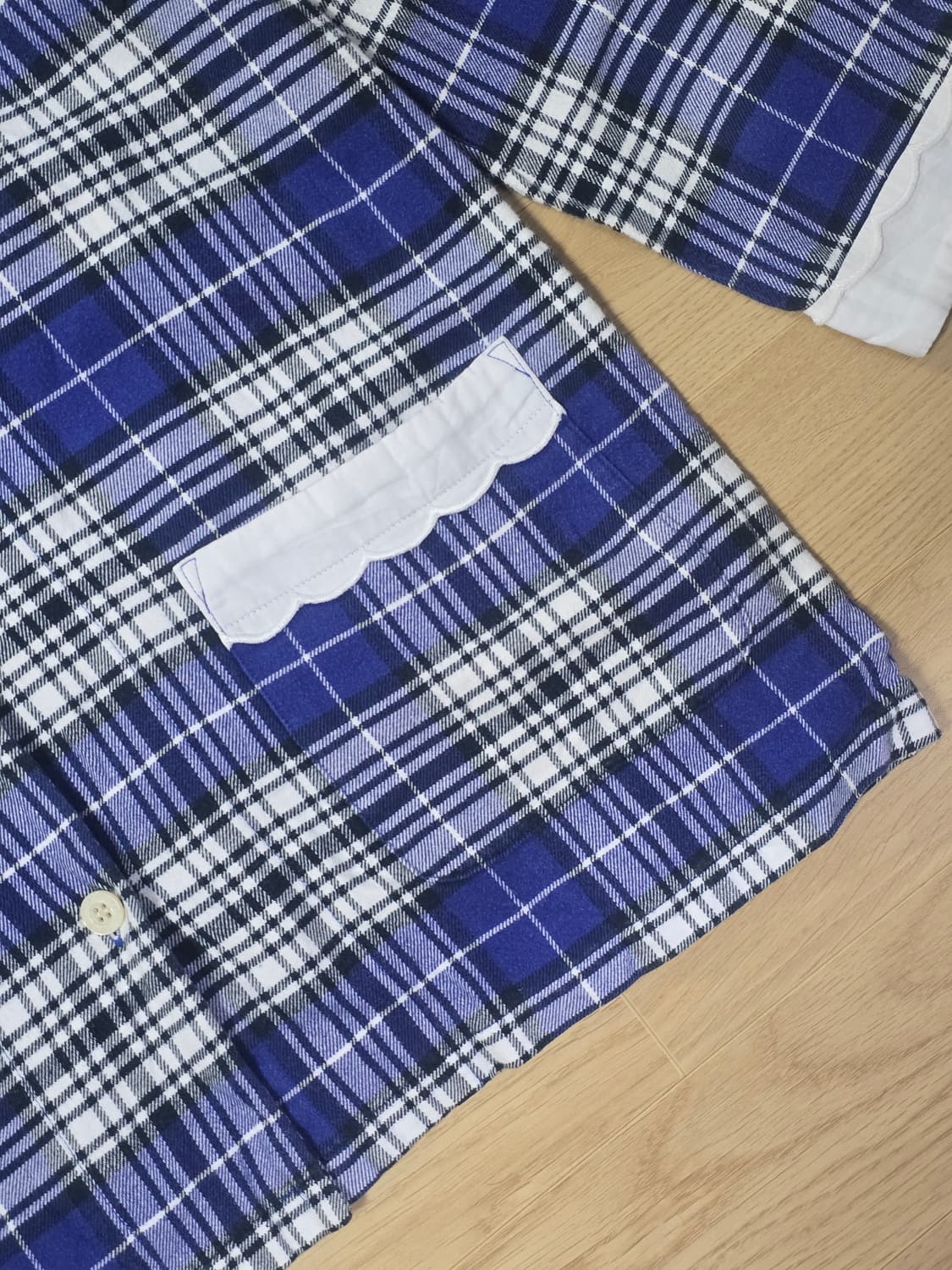 츠모리치사토 체크 블루 슬립웨어 상품이미지3