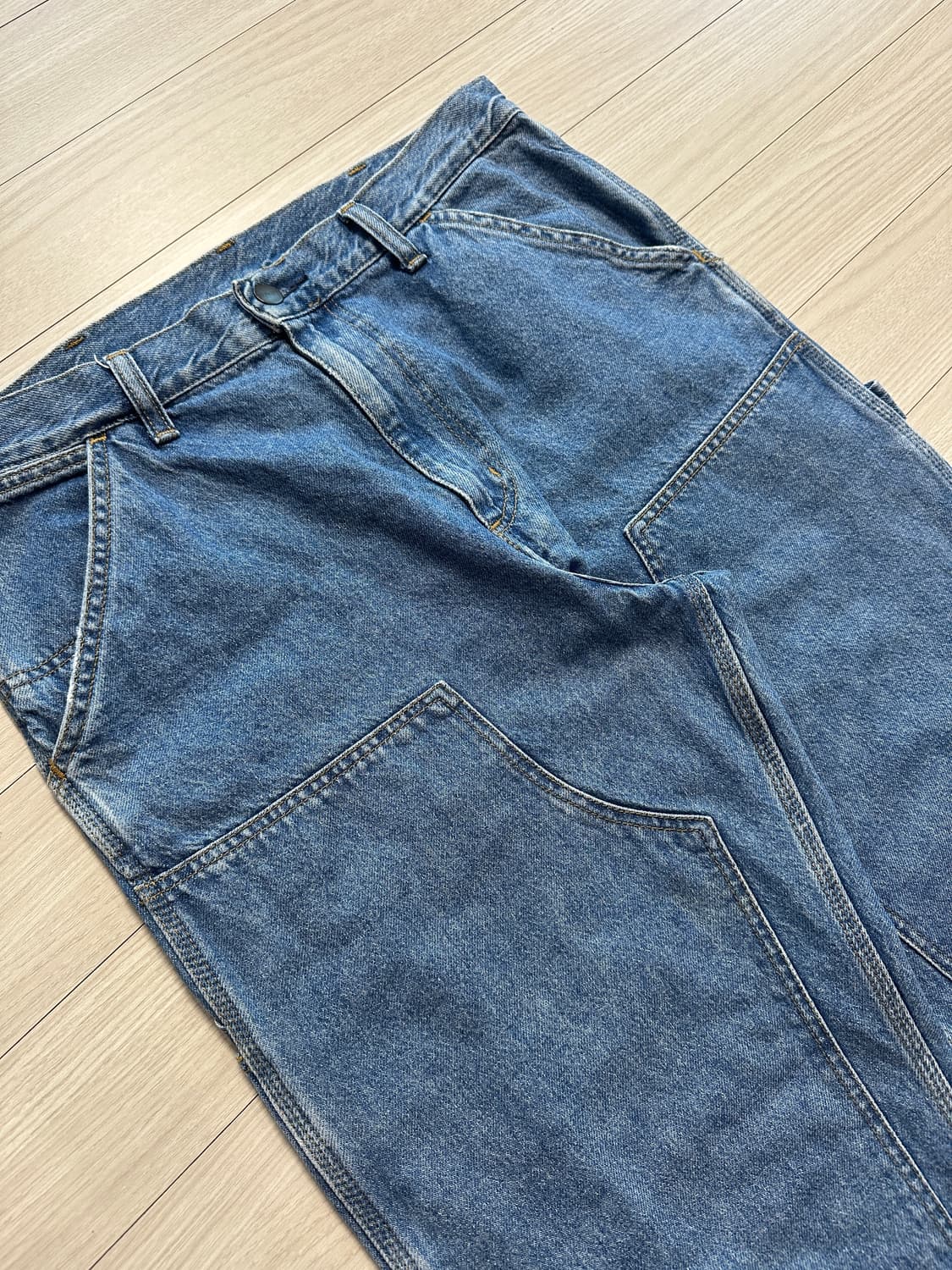 칼하트 더블니 팬츠 W31XL32 미드 블루 상품이미지6
