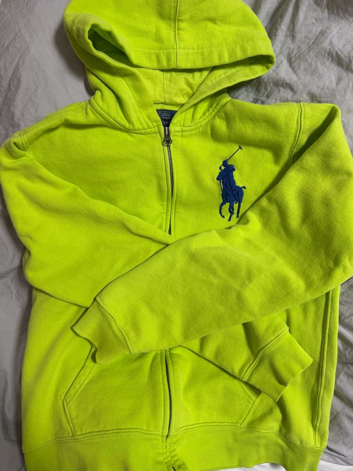 폴로 빅포니 후드집업 네온그린 상품이미지1