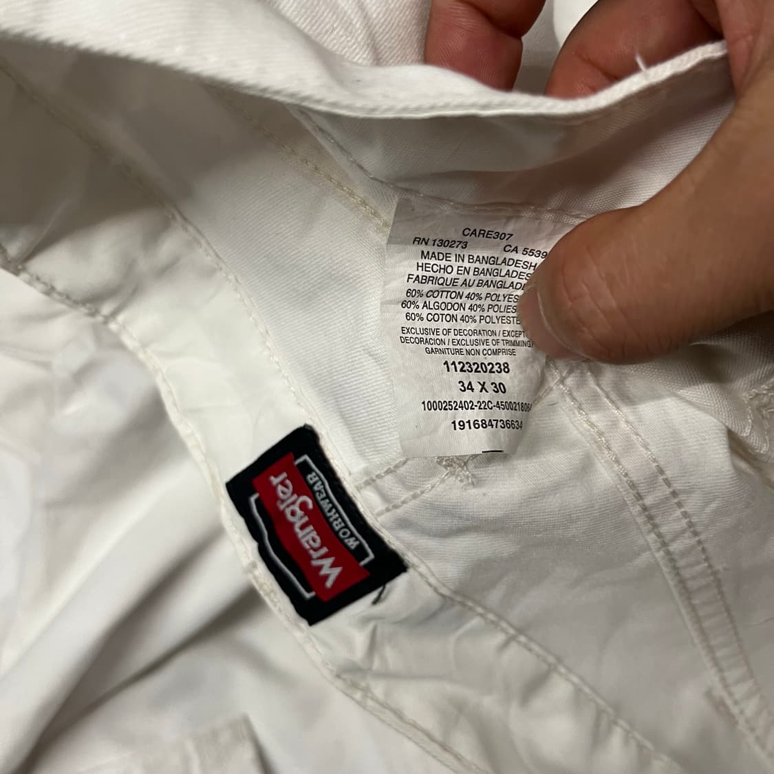 Wrangler 화이트 카펜터 팬츠 (34“) 상품이미지3