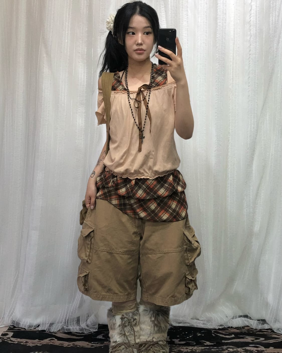 빈티지 베이지 카반 코디세트 상품이미지3