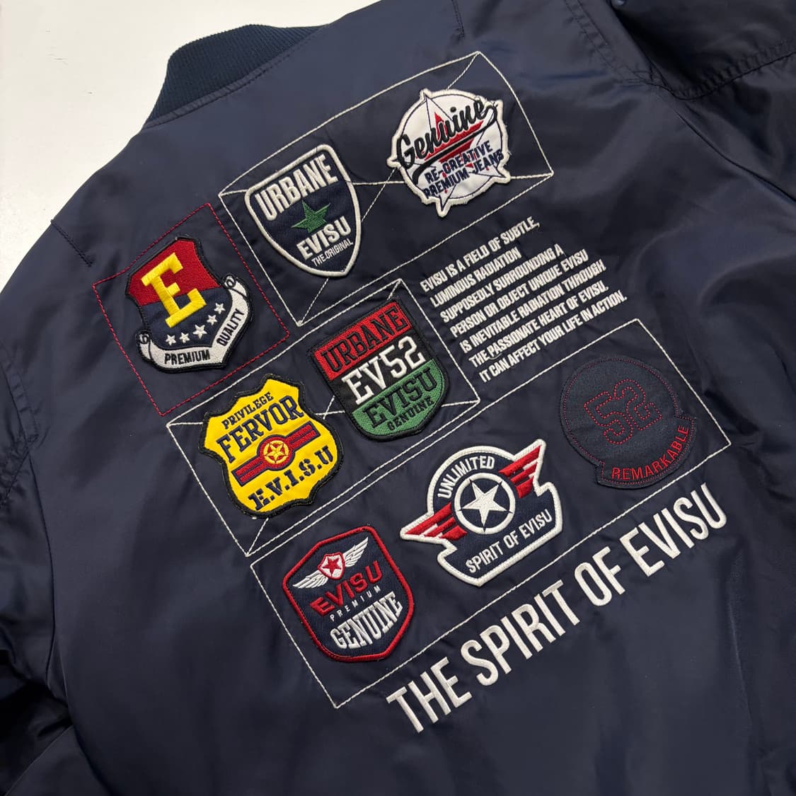 [95] 에비수 패치 나일론 봄버 자켓 네이비 D845 상품이미지8