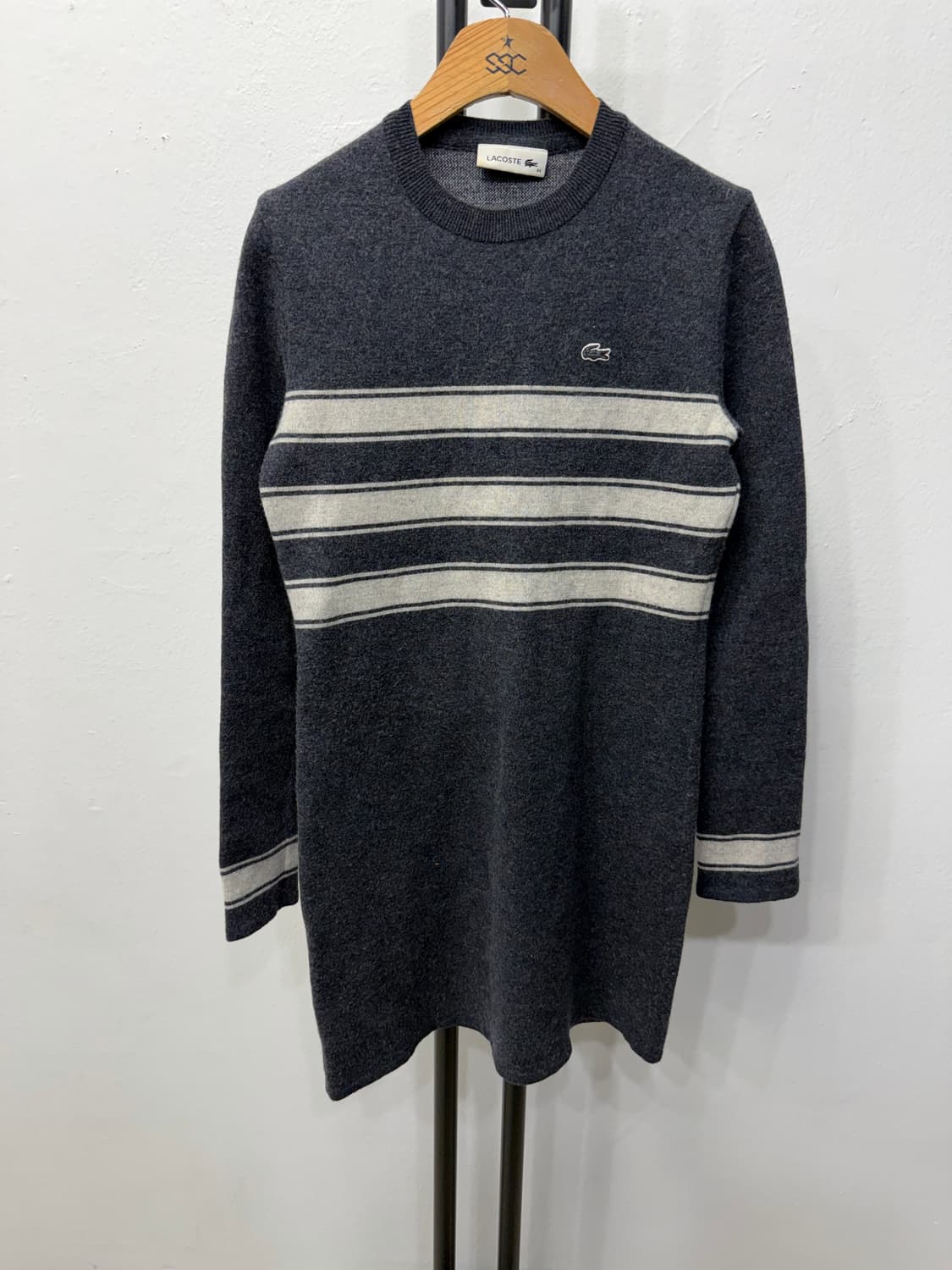 정품) 라코스테 여성 스트라이프 울 니트 34 상품이미지1