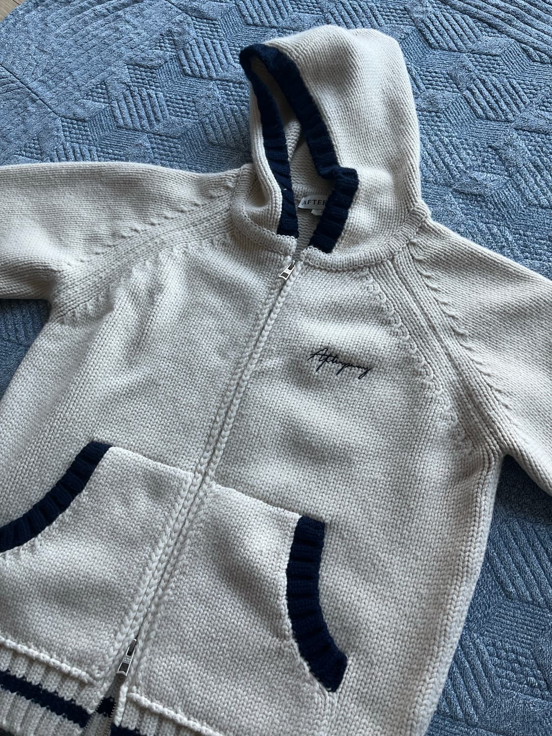 에프터프레이 코위찬 집업 니트 후드 L 상품이미지2